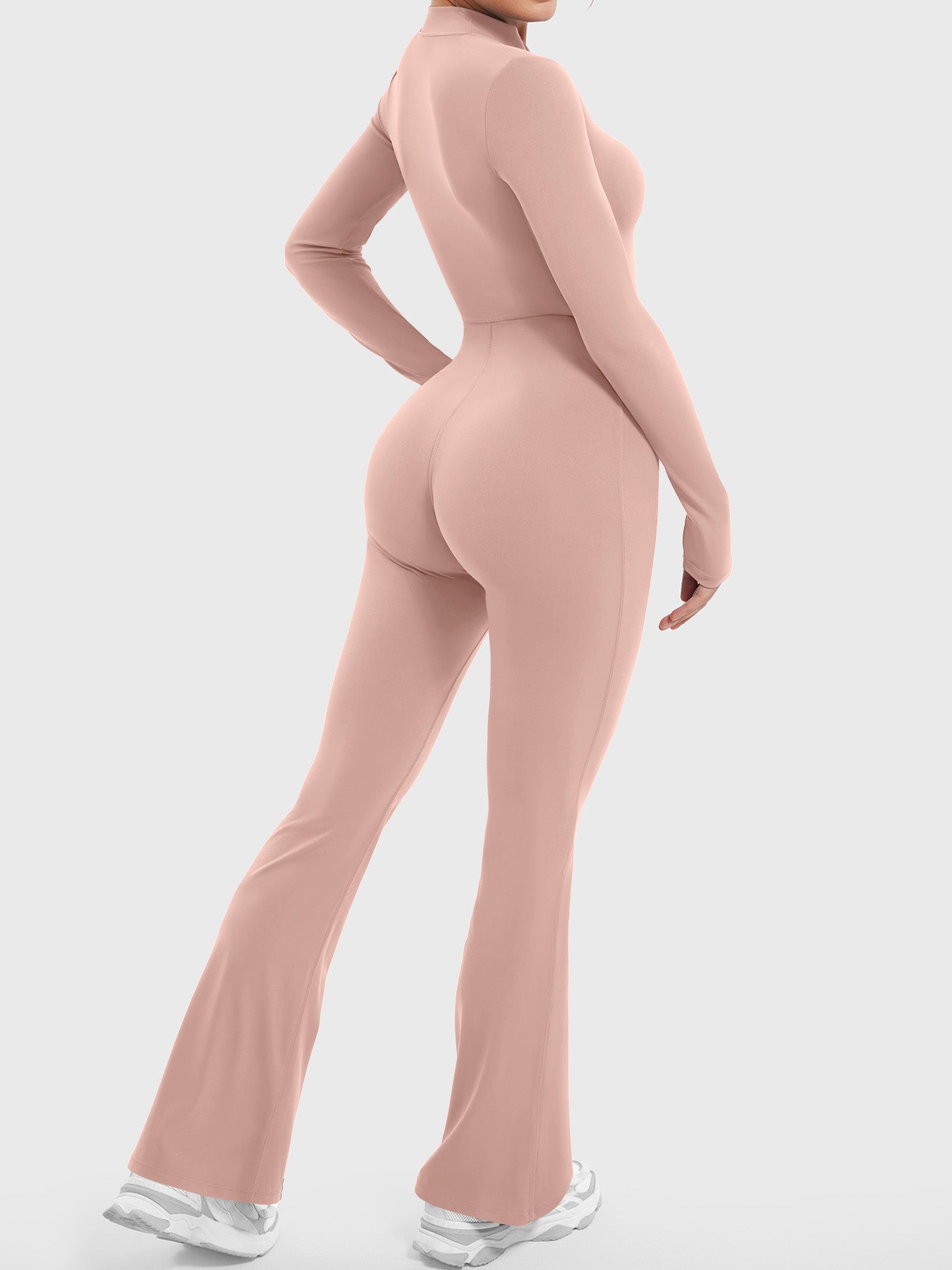 Lyne London™ | Long Sleeve Zipper Flared Jumpsuit