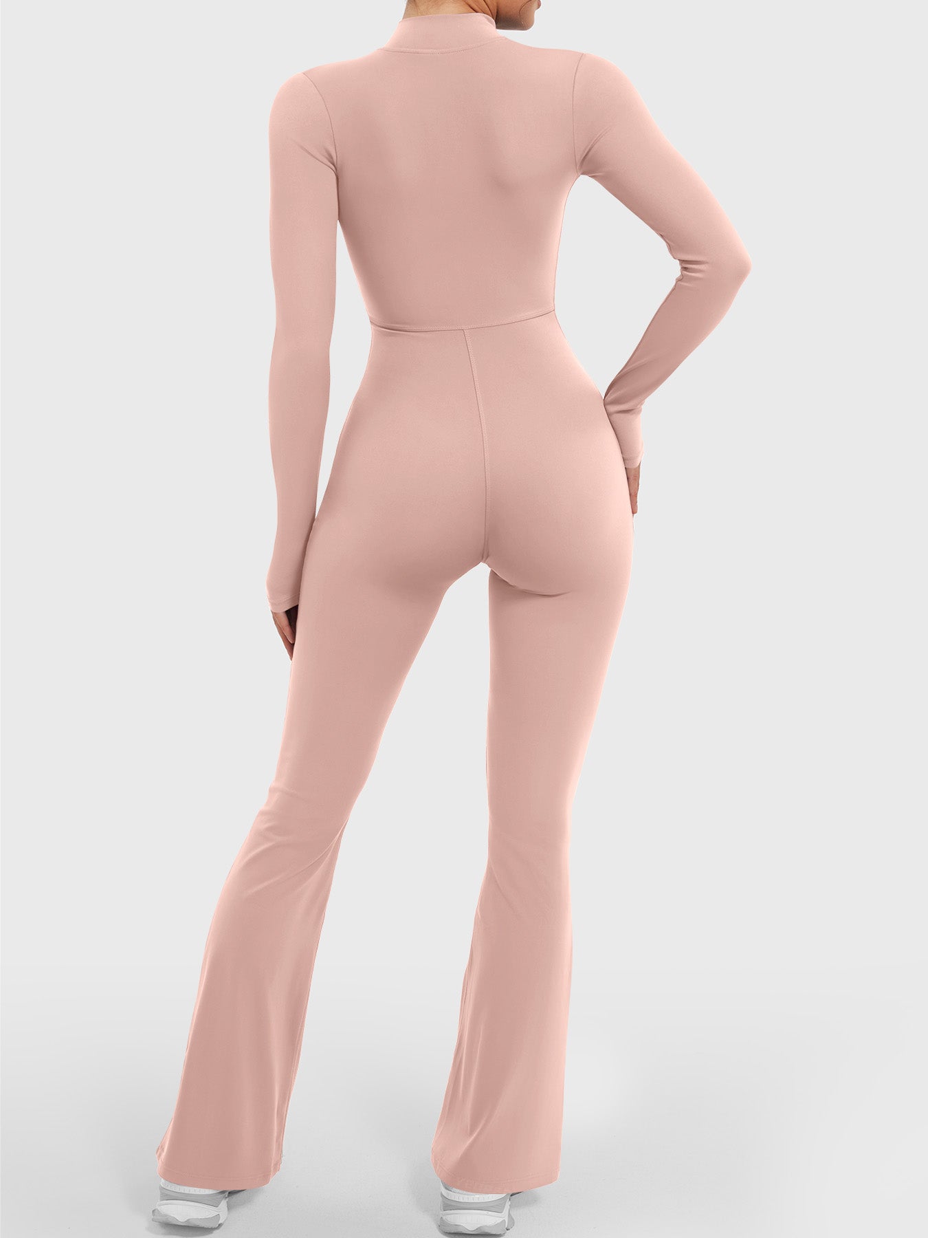 Lyne London™ | Long Sleeve Zipper Flared Jumpsuit