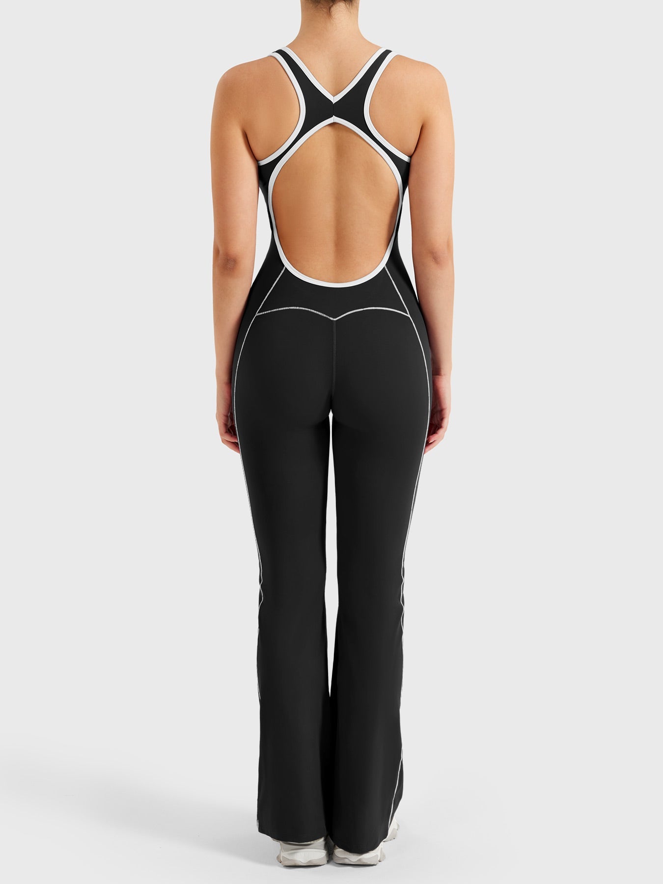 Lyne London™ | Contrast Trim Flared Jumpsuit