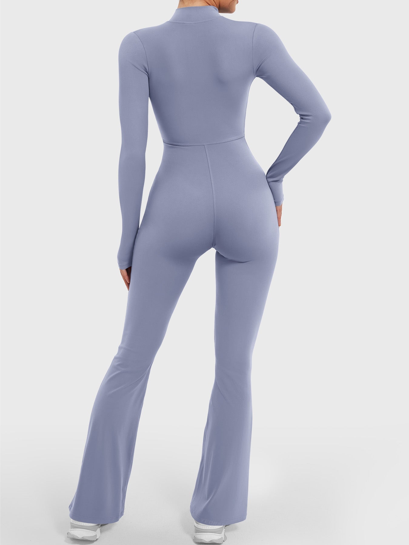 Lyne London™ | Long Sleeve Zipper Flared Jumpsuit