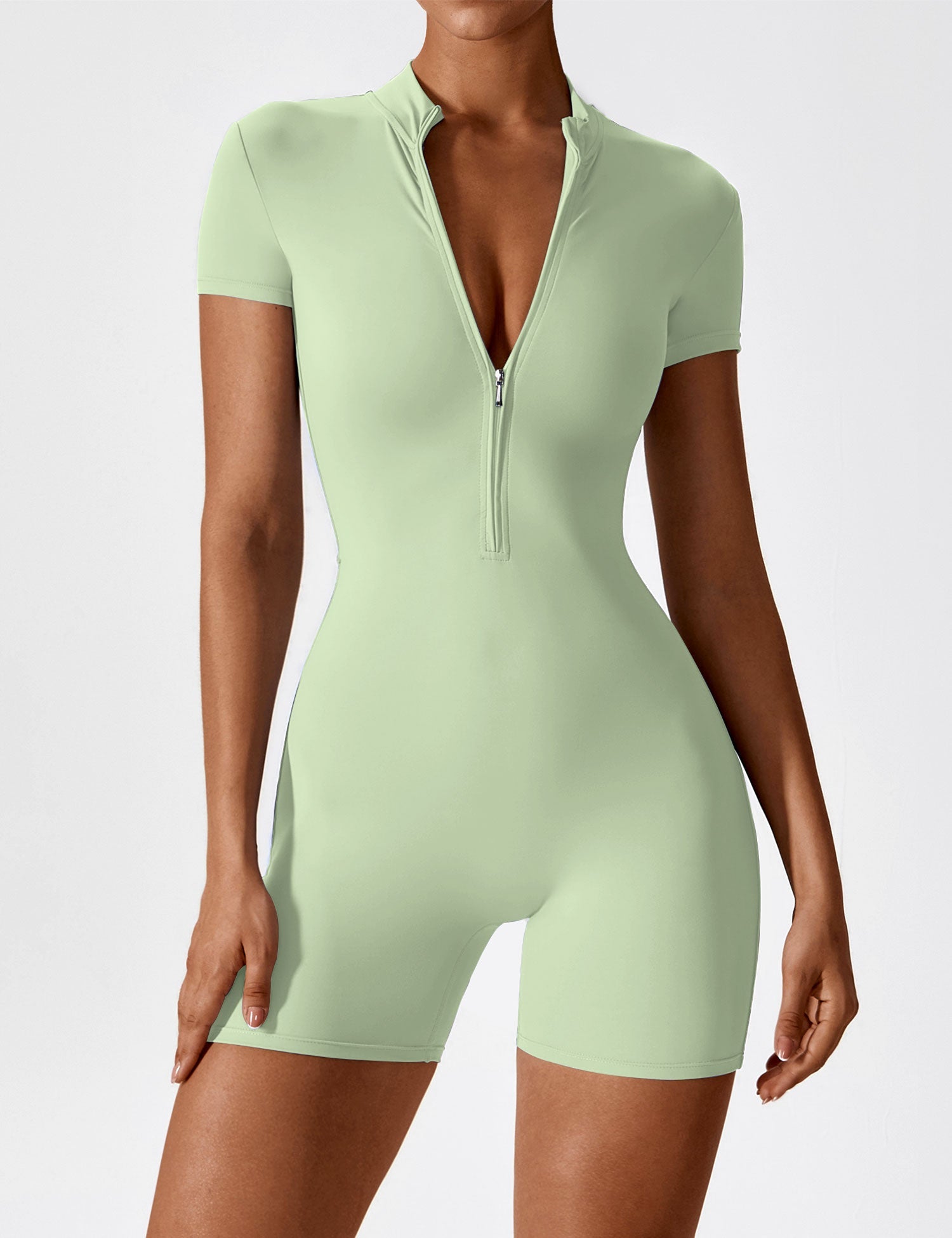Lyne London™ | Short Sleeve Zipper Romper