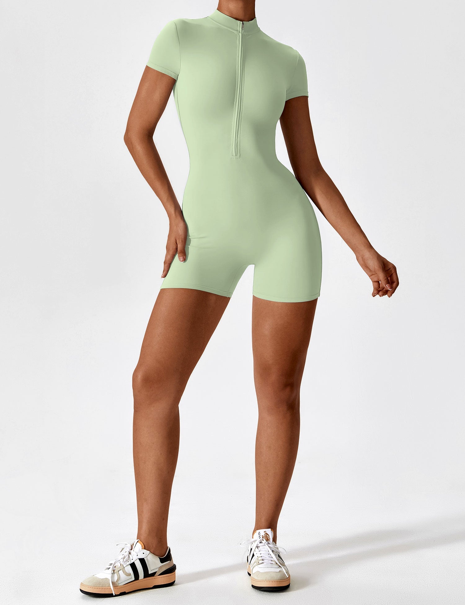 Lyne London™ | Short Sleeve Zipper Romper