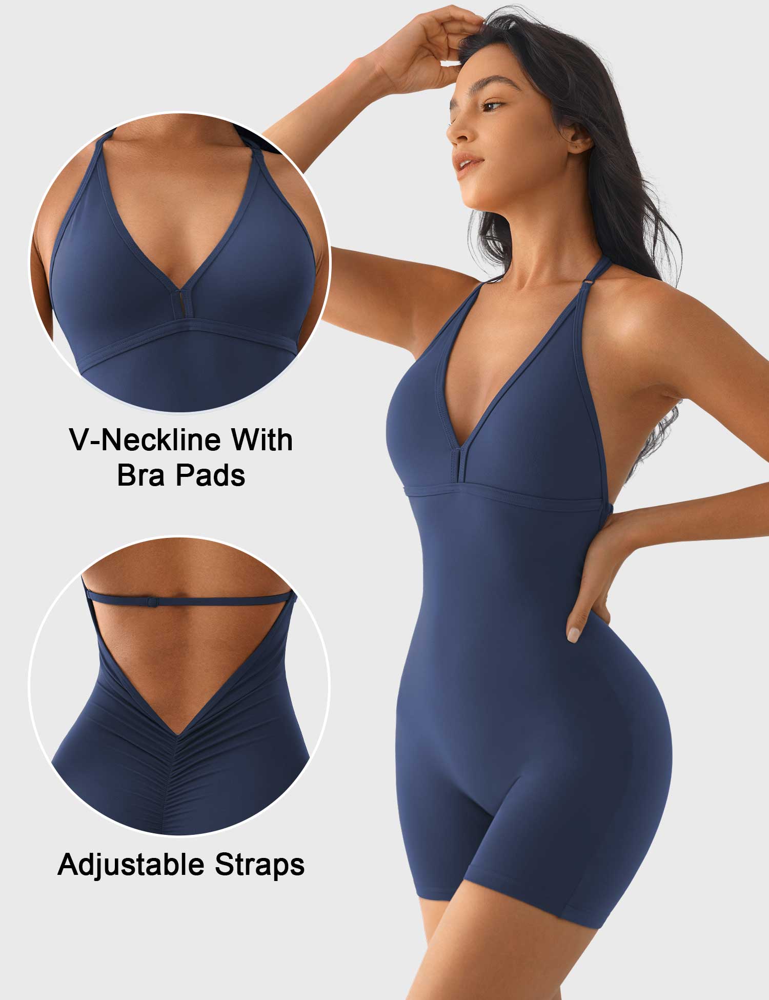 Lyne London™ | V Neck Backless Romper