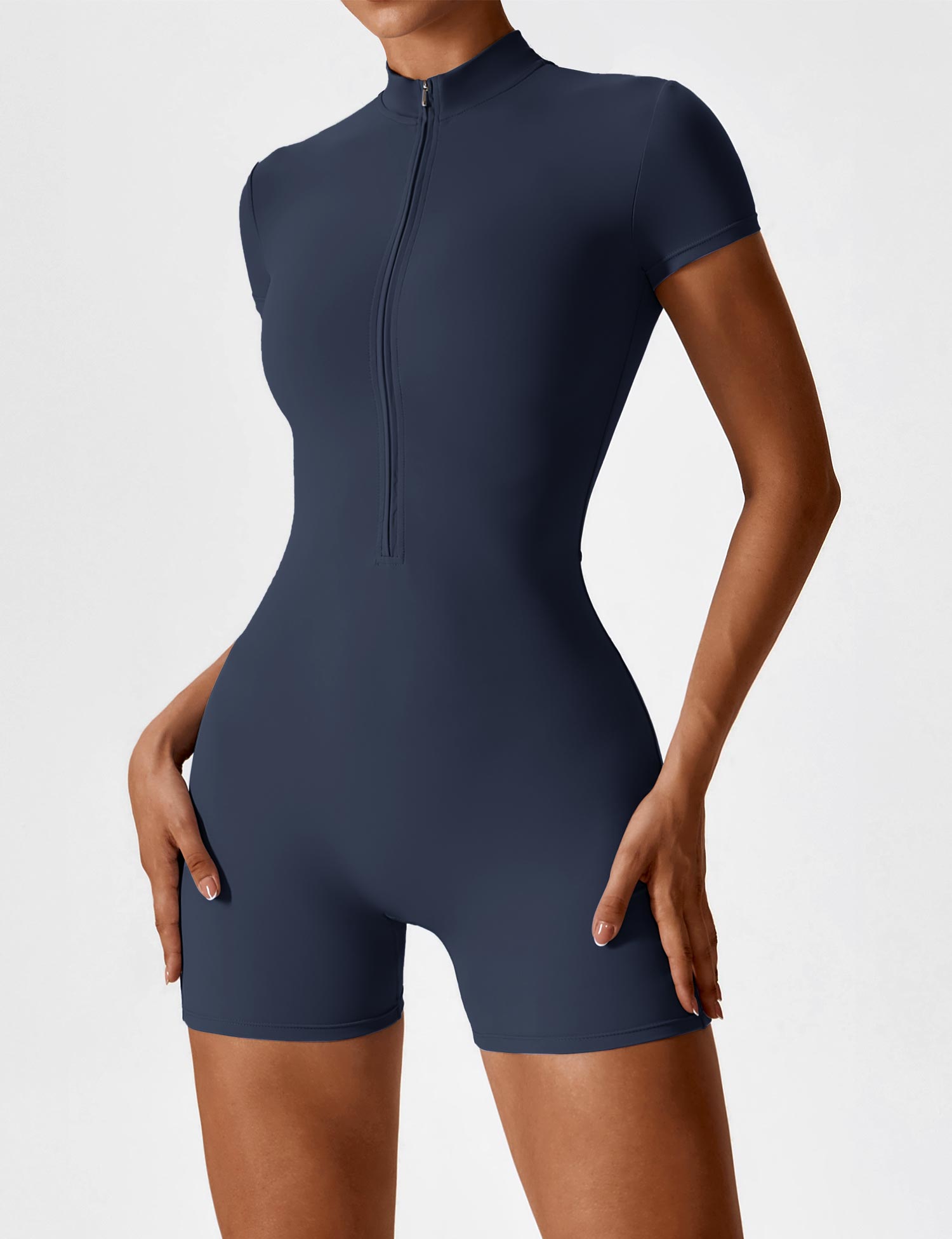 Lyne London™ | Short Sleeve Zipper Romper