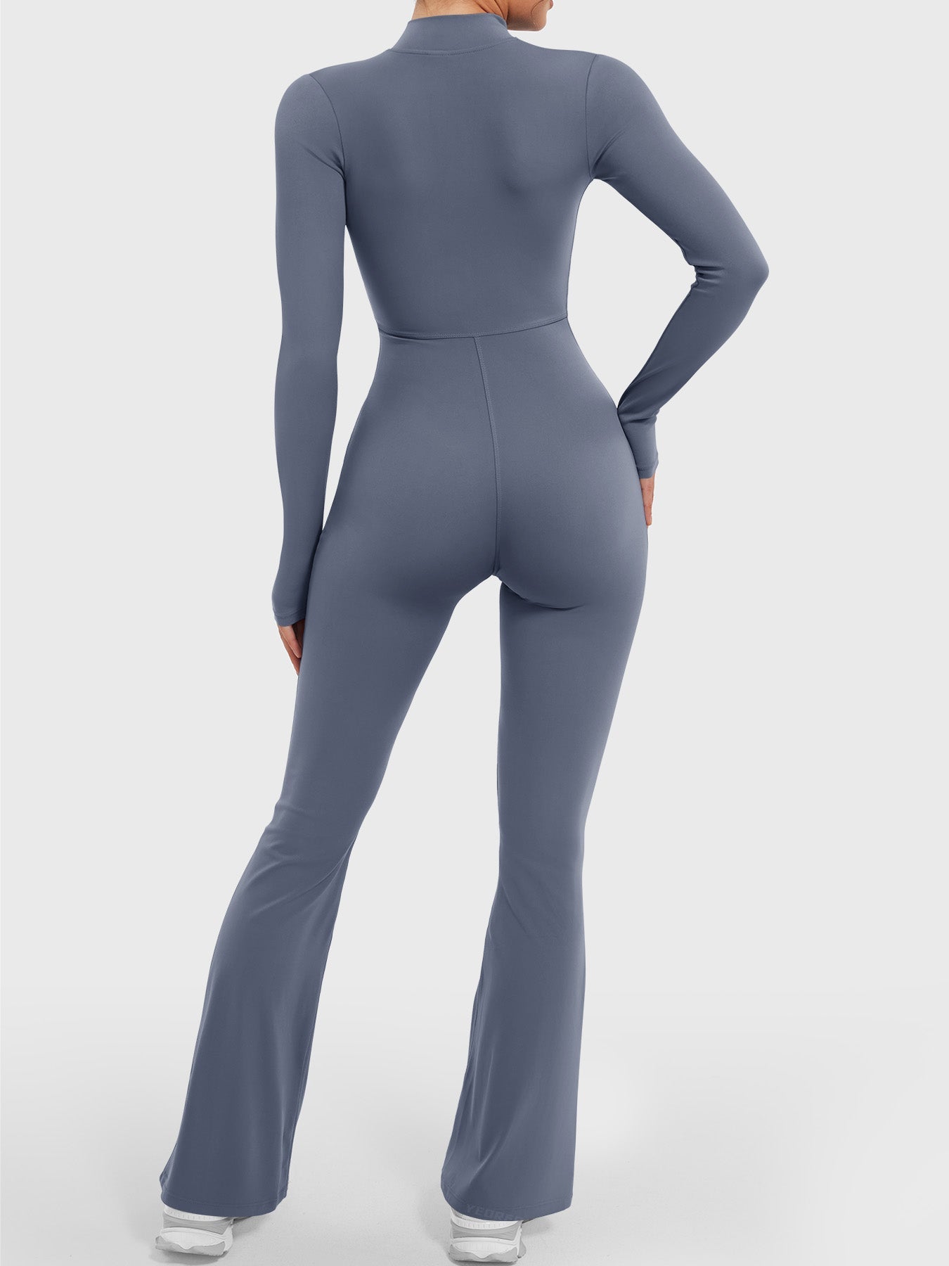 Lyne London™ | Long Sleeve Zipper Flared Jumpsuit