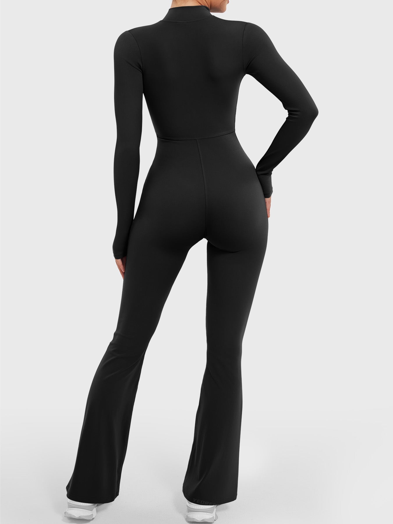 Lyne London™ | Long Sleeve Zipper Flared Jumpsuit