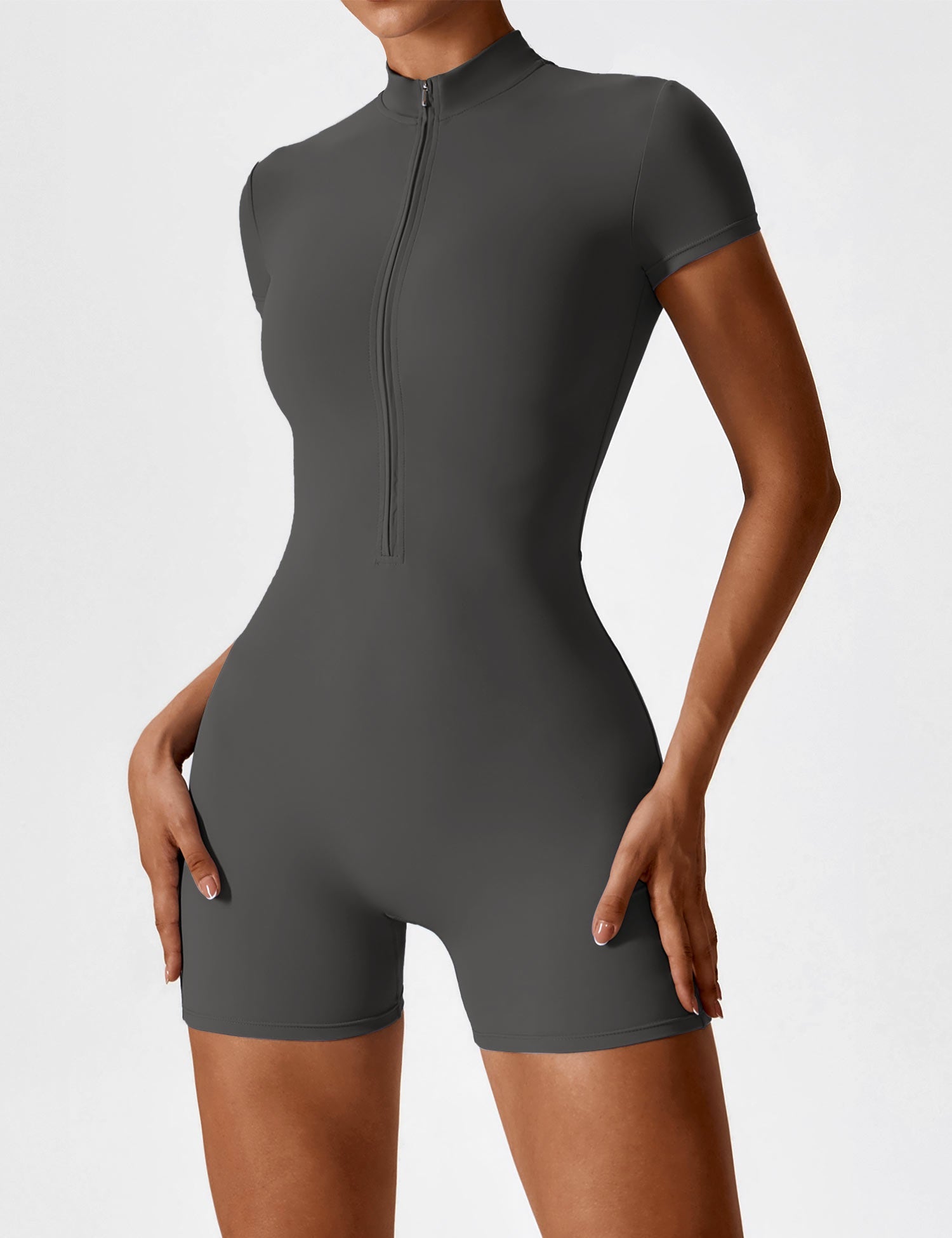 Lyne London™ | Short Sleeve Zipper Romper