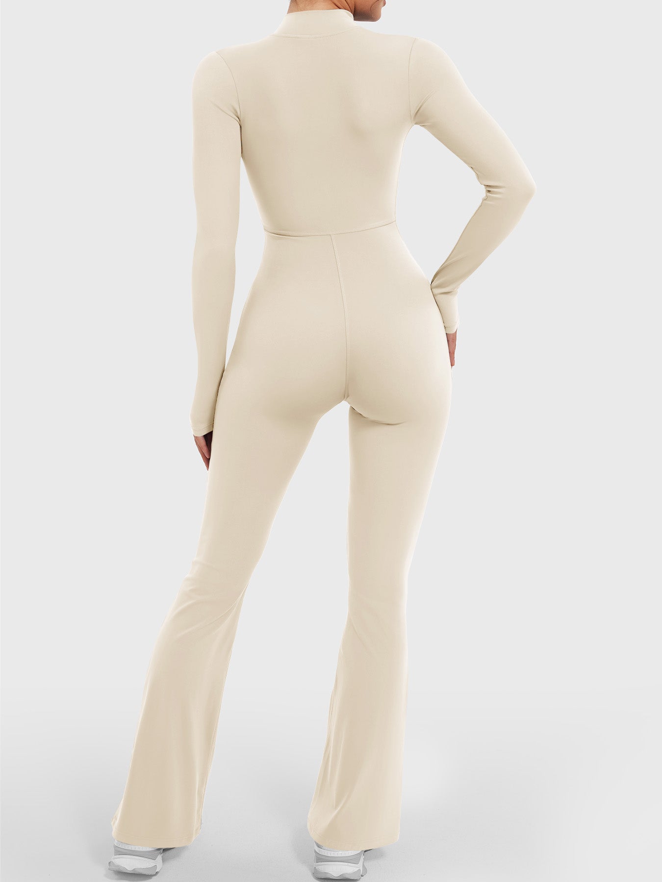 Lyne London™ | Long Sleeve Zipper Flared Jumpsuit