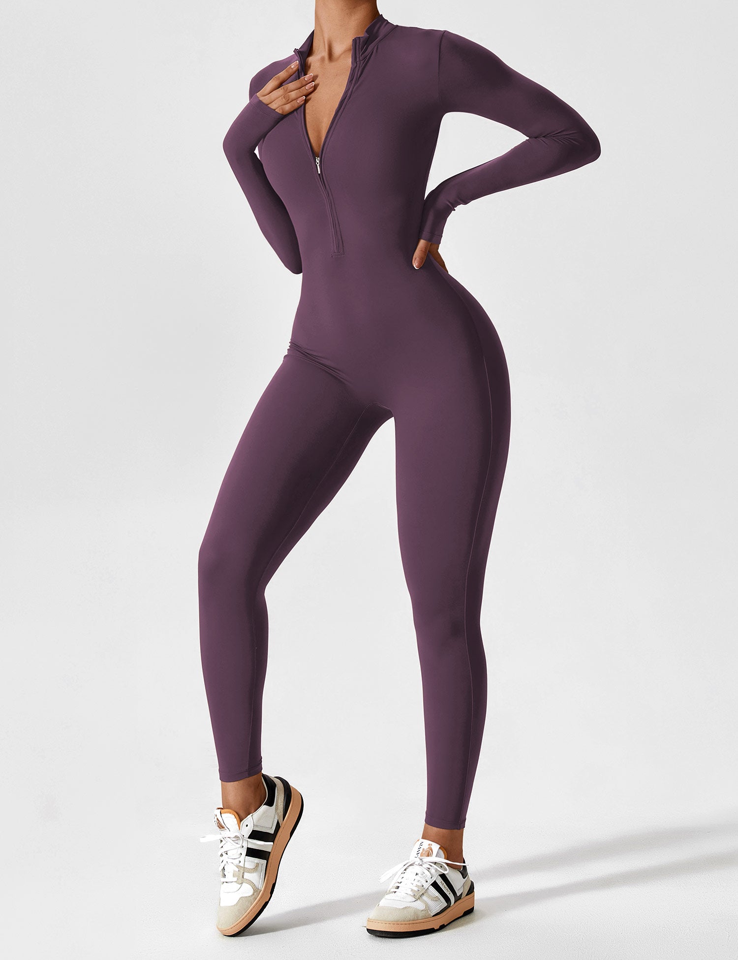 Lyne London™ | Long Sleeve Zipper Jumpsuit