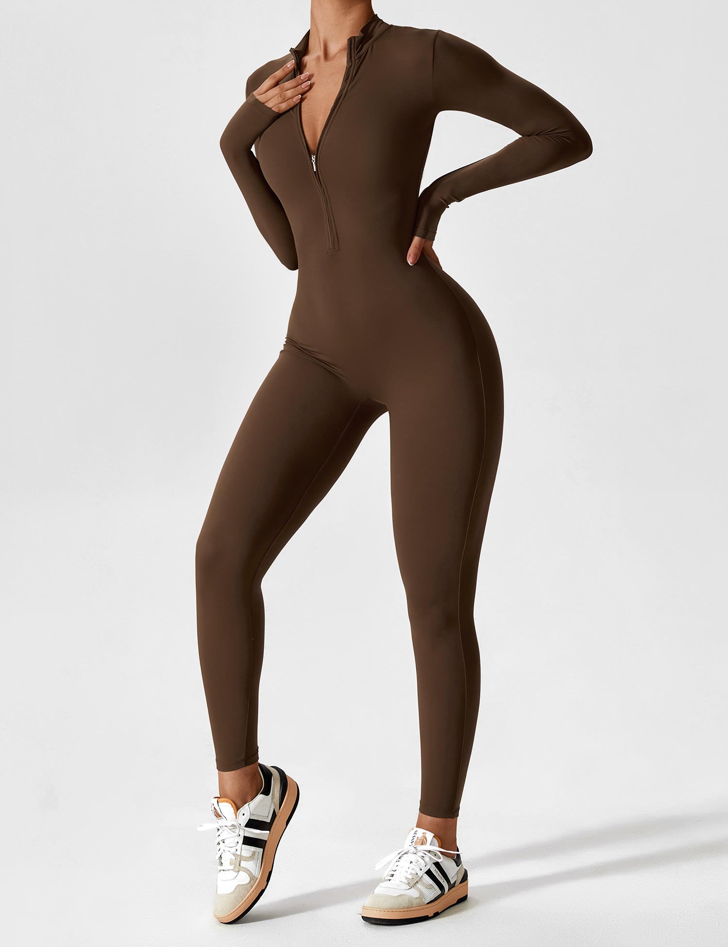 Lyne London™ | Long Sleeve Zipper Jumpsuit
