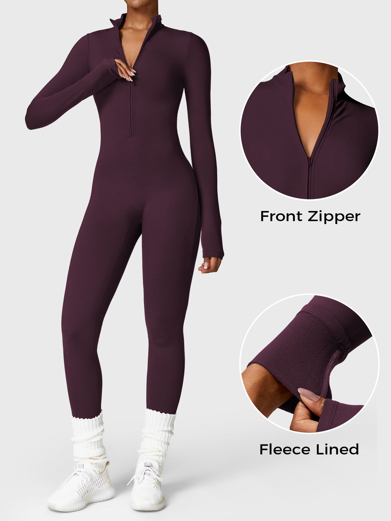 Lyne London™ | Fleece Zipper Jumpsuit