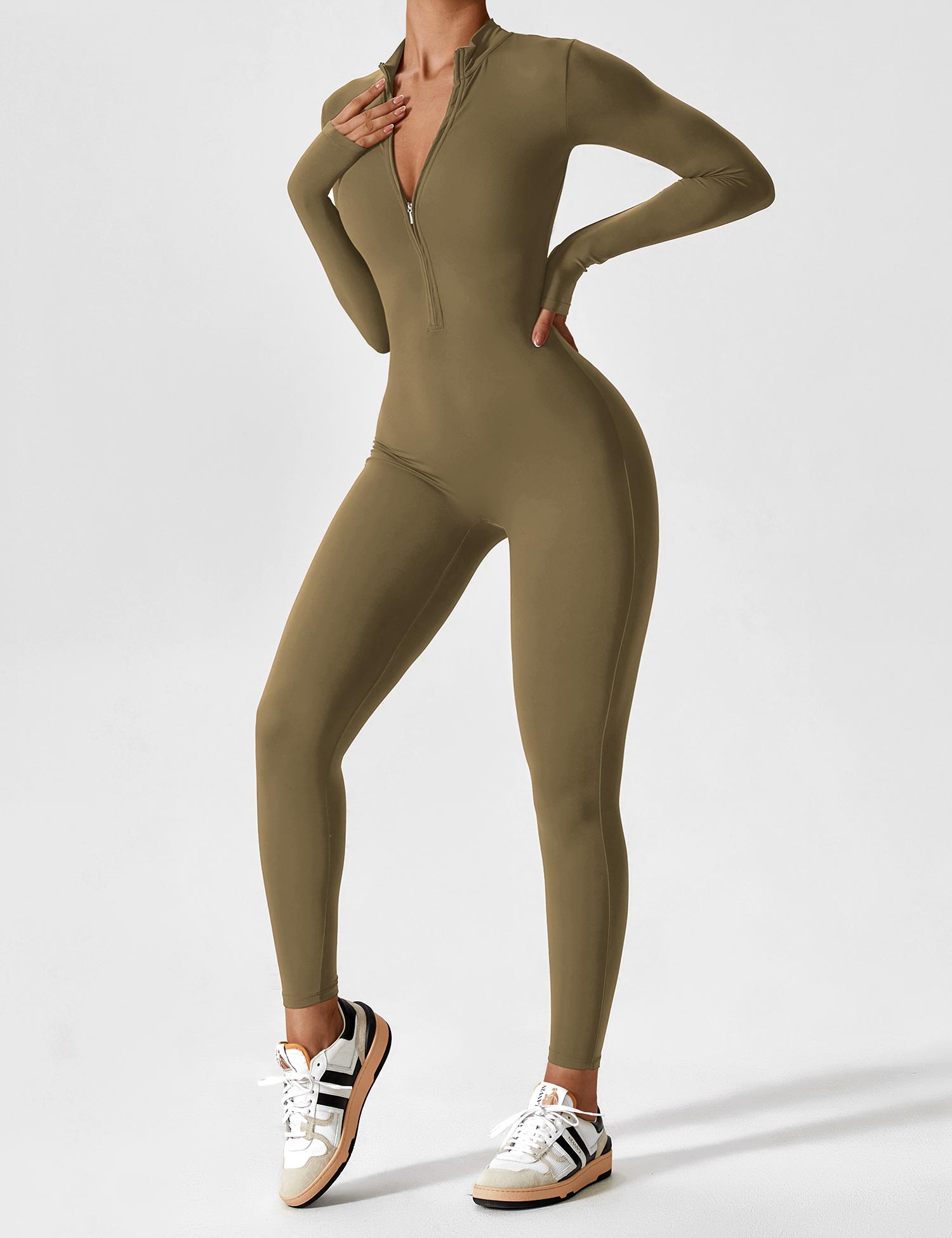 Lyne London™ | Long Sleeve Zipper Jumpsuit