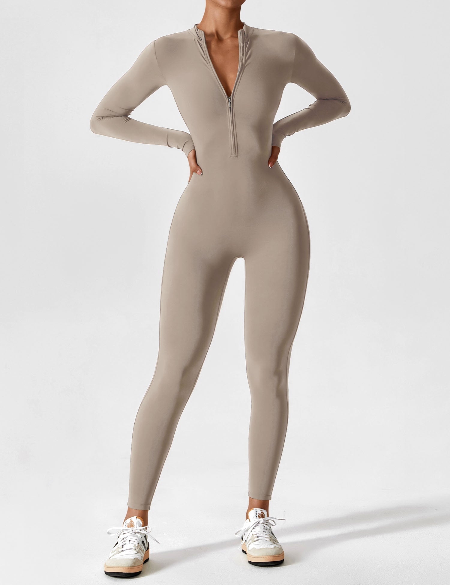 Lyne London™ | Long Sleeve Zipper Jumpsuit