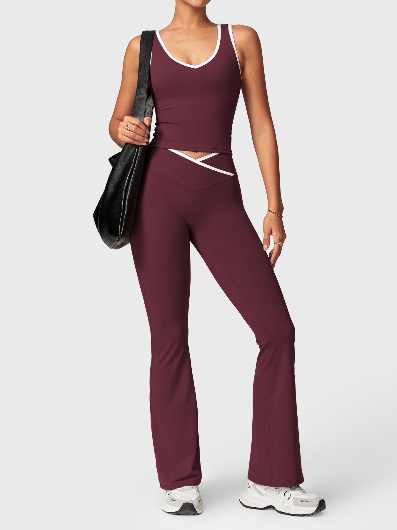 Lyne London™ | Contrast Trim Flare Leggings