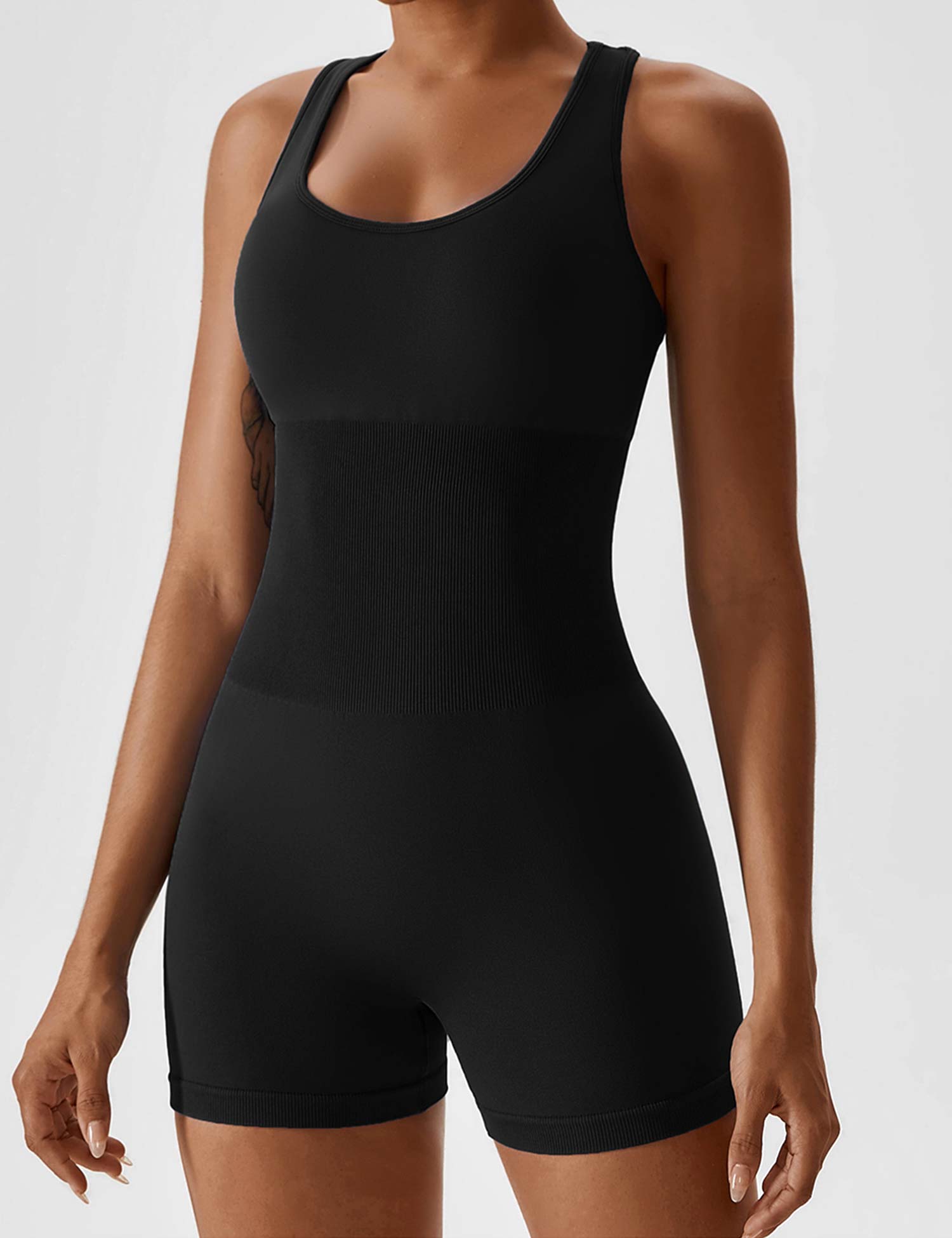 Lyne London™ | U-Neck Open Back Seamless Romper