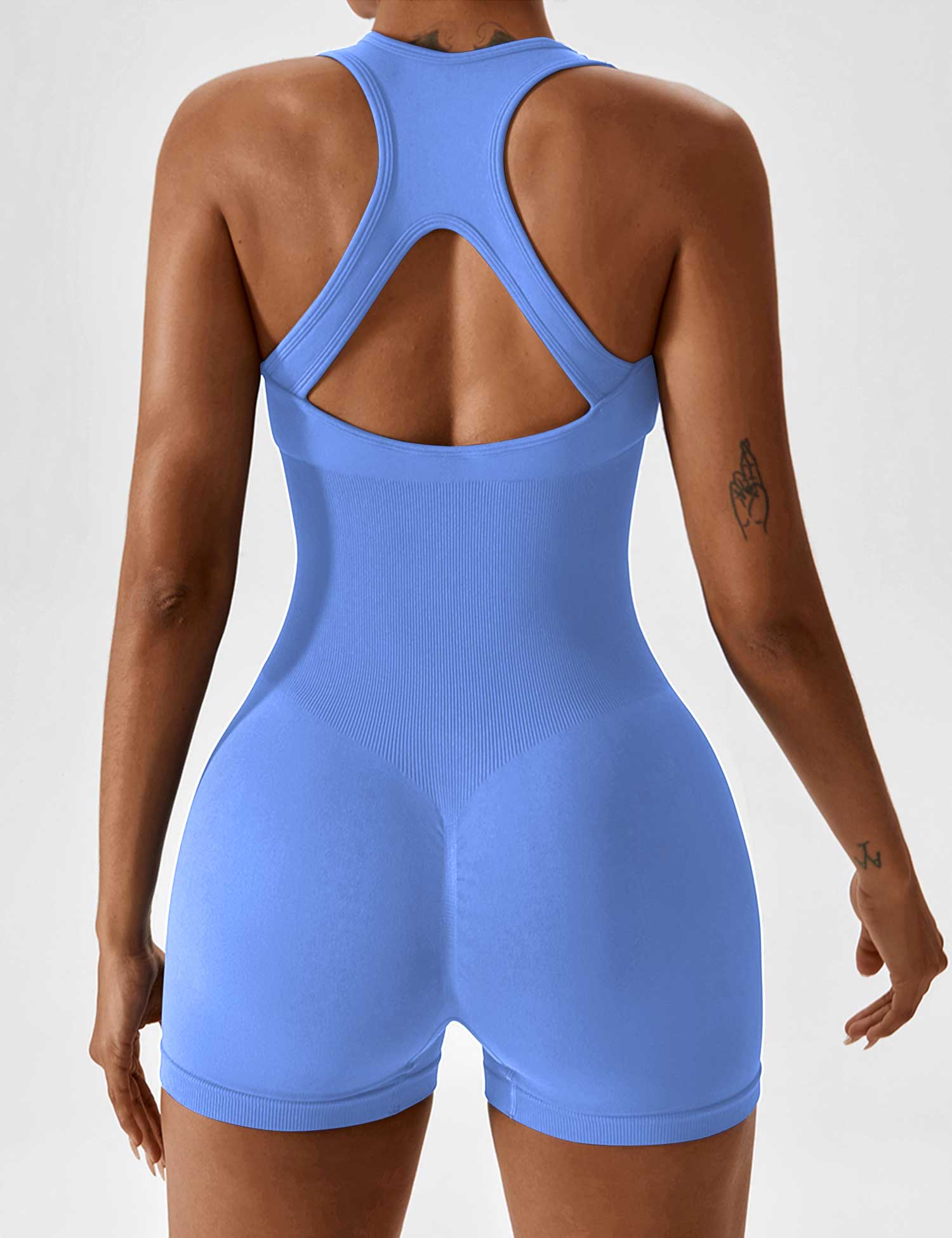 Lyne London™ | U-Neck Open Back Seamless Romper