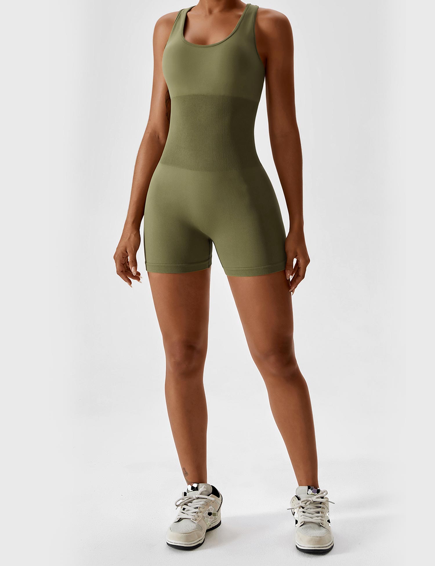 Lyne London™ | U-Neck Open Back Seamless Romper