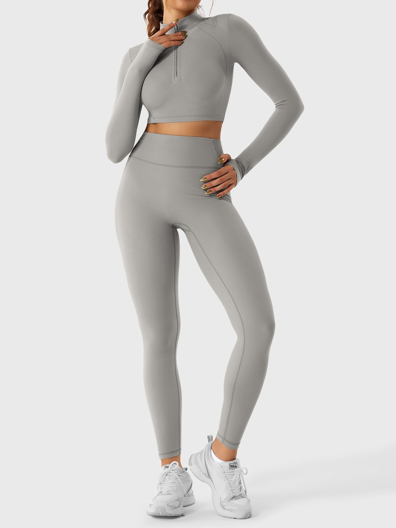 Lyne London™ | Half Zip Crop Top Legging Set