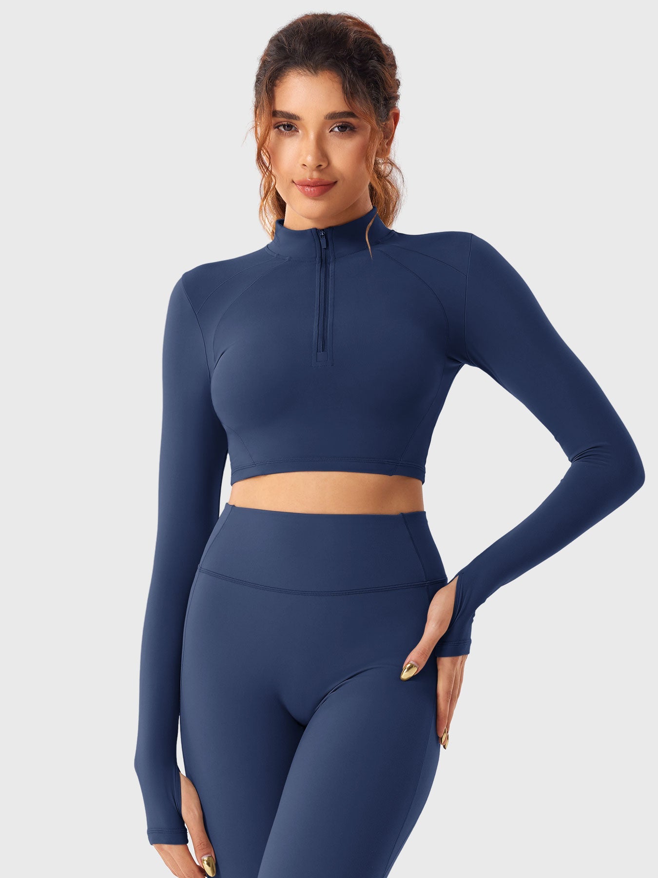 Lyne London™ | Half Zip Crop Top Legging Set