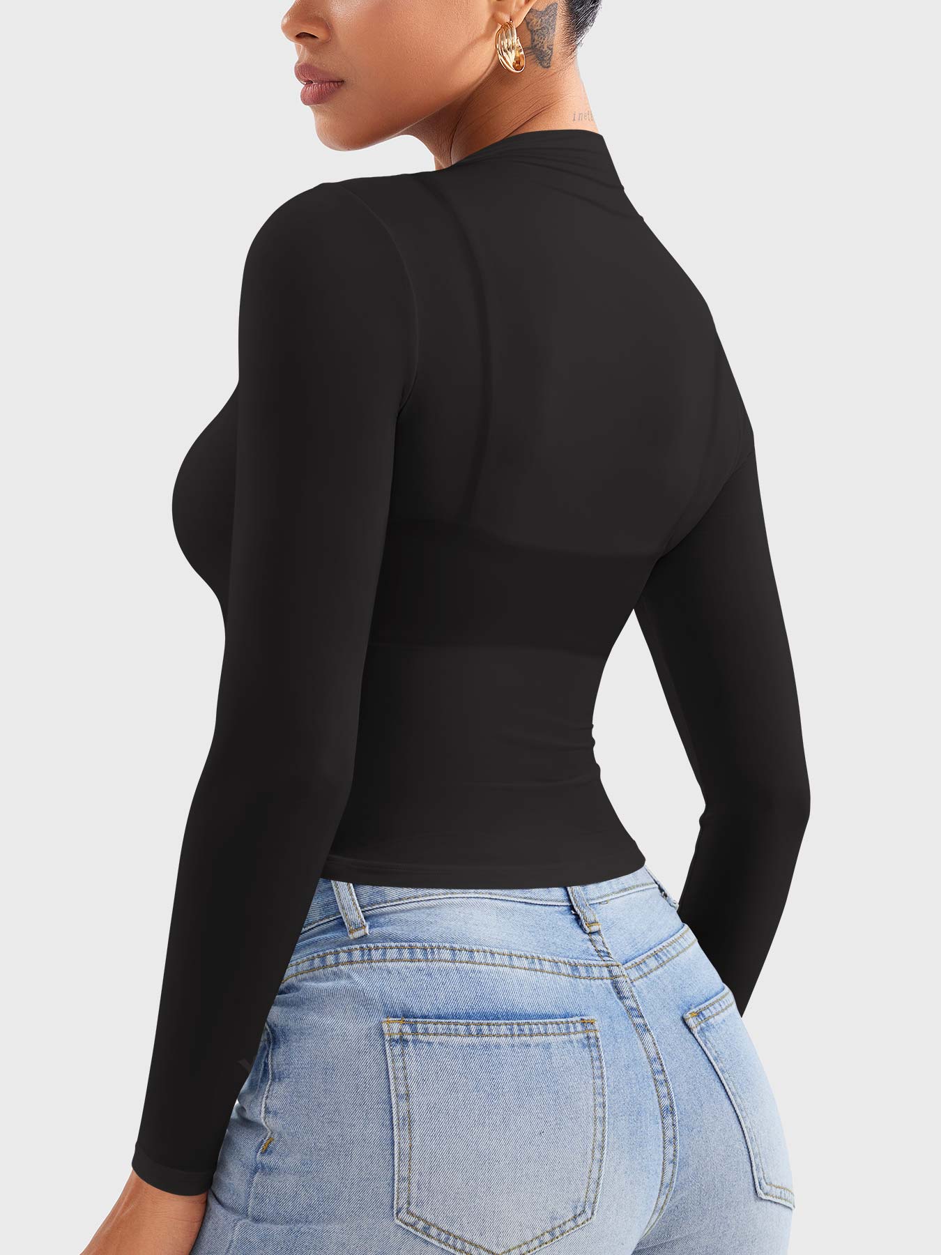 Lyne London™ | Mock Neck Sheer Top