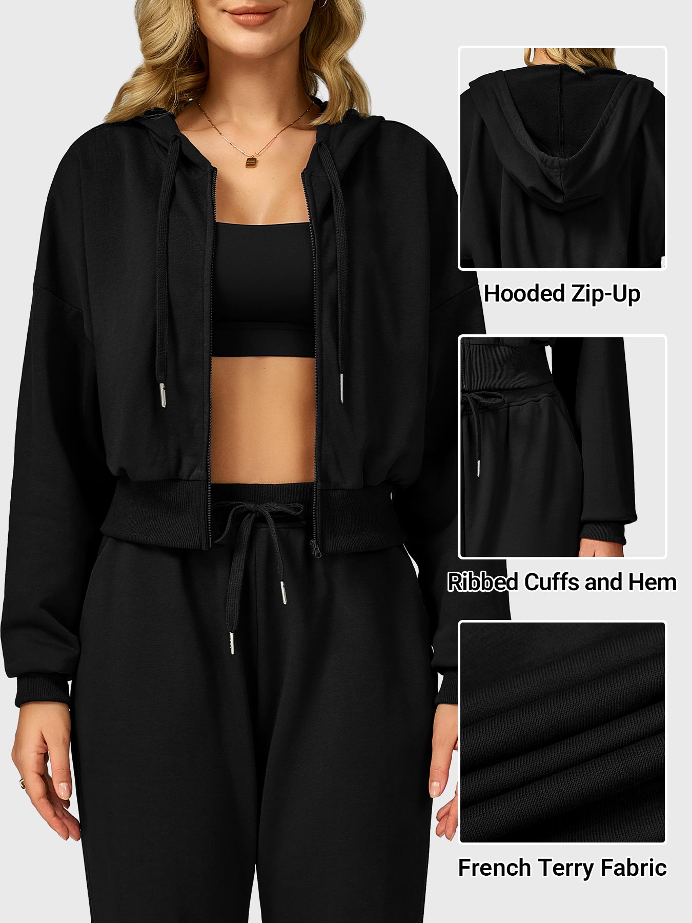 Lyne London™ | Cropped Zip Hoodie