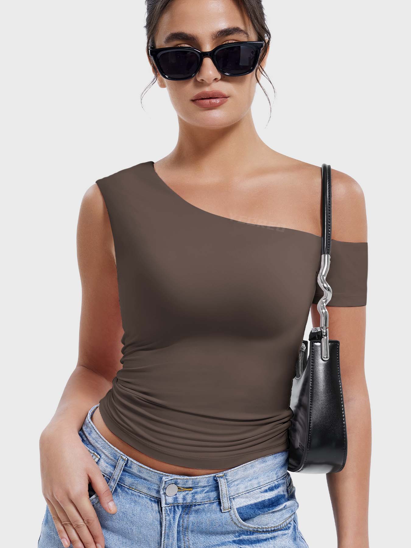 Lyne London™ | One-Shoulder Short Sleeve Top