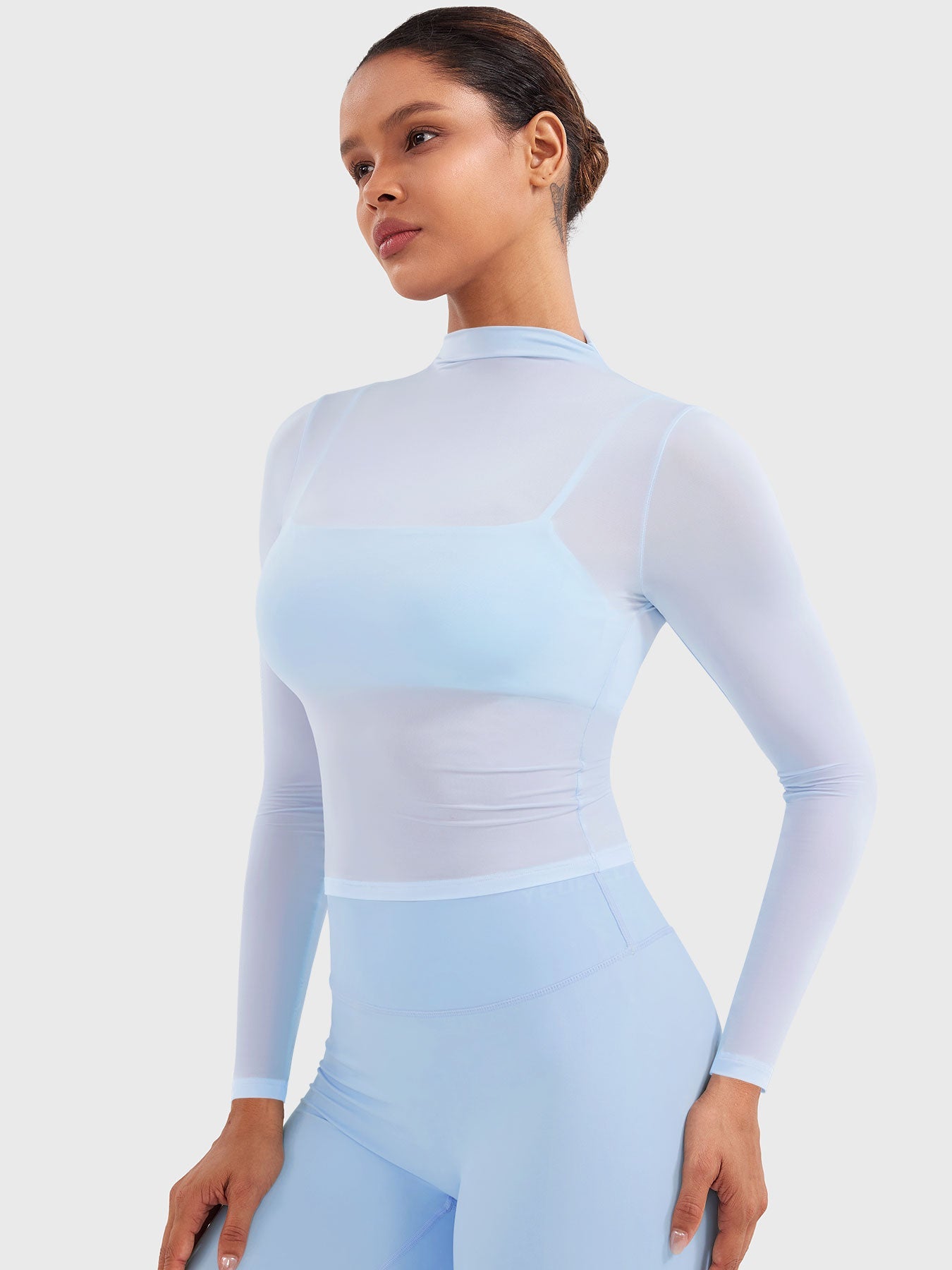 Lyne London™ | Mock Neck Sheer Top