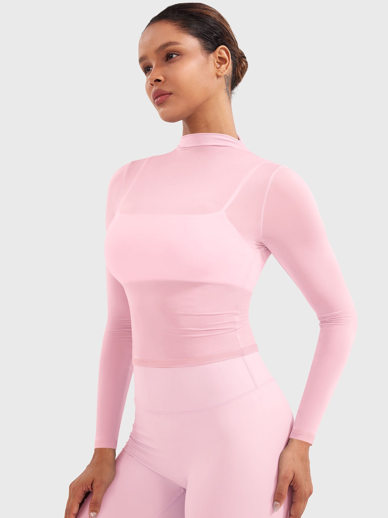 Lyne London™ | Mock Neck Sheer Top