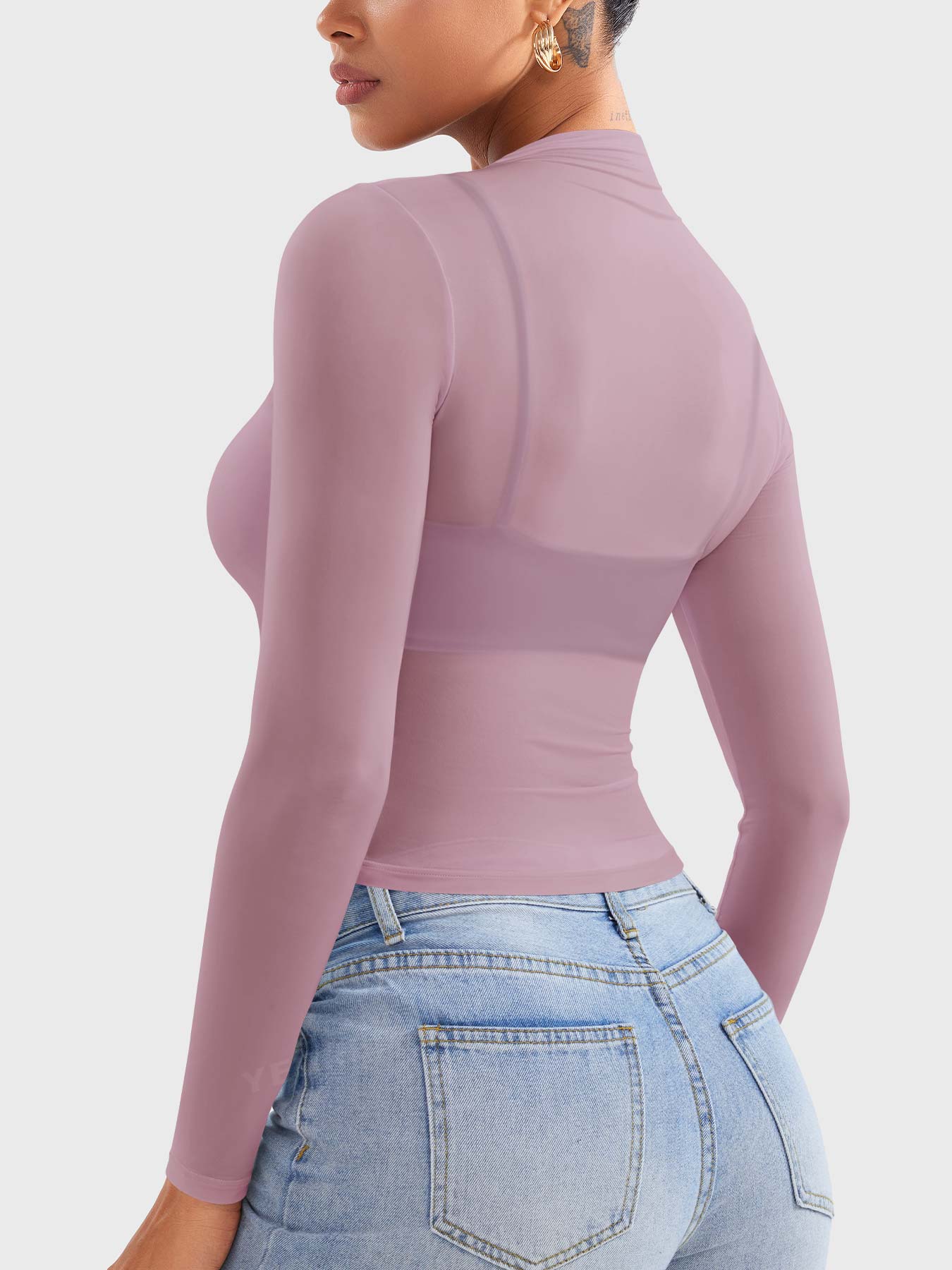 Lyne London™ | Mock Neck Sheer Top