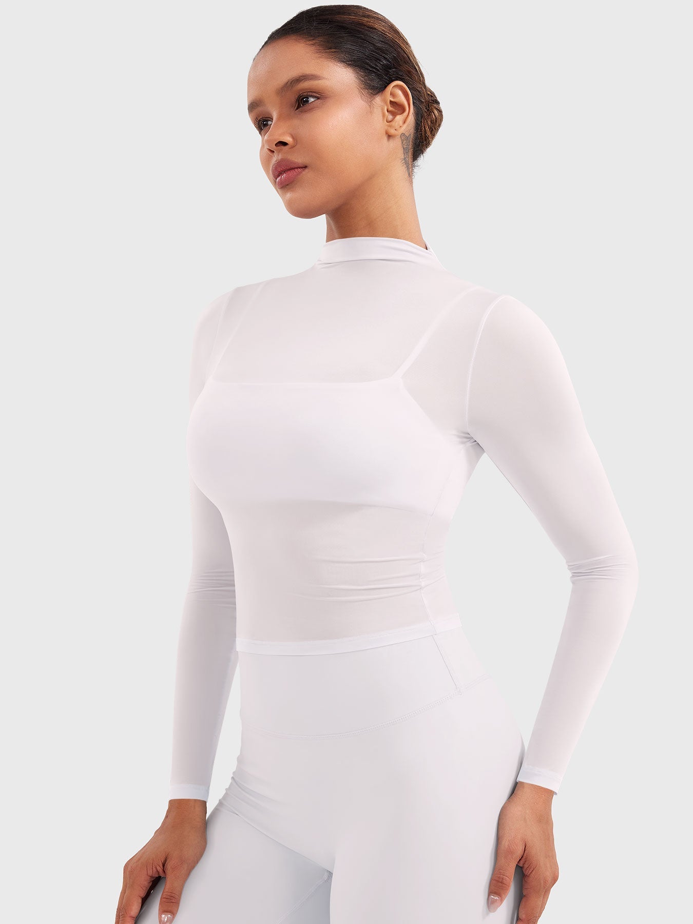 Lyne London™ | Mock Neck Sheer Top
