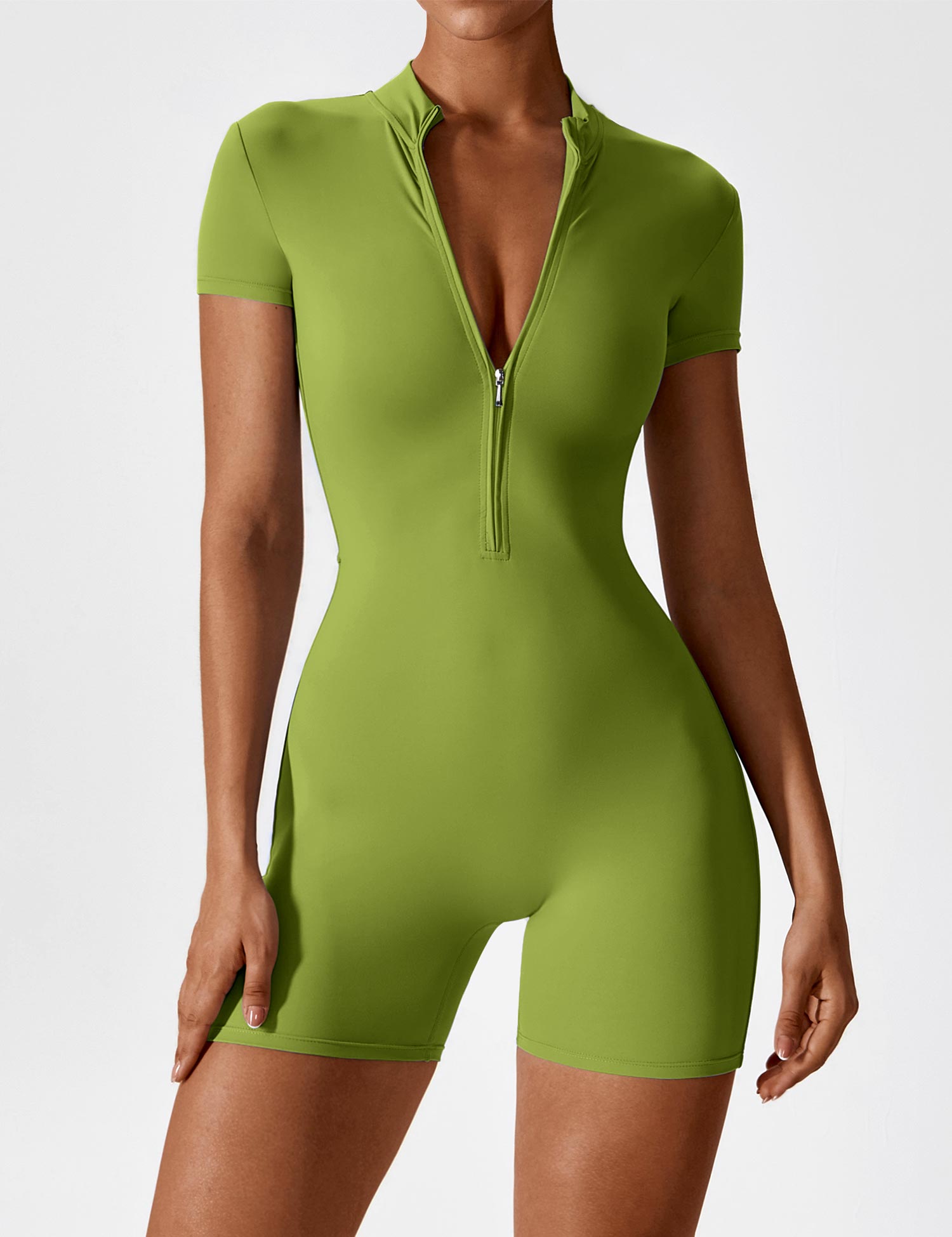 Lyne London™ | Short Sleeve Zipper Romper