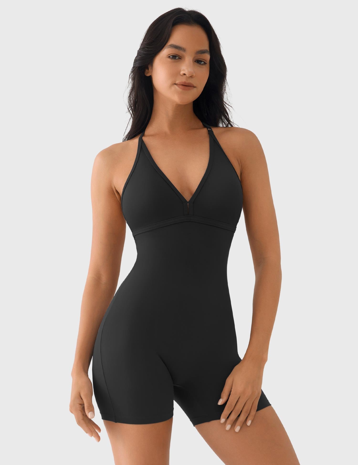 Lyne London™ | V Neck Backless Romper
