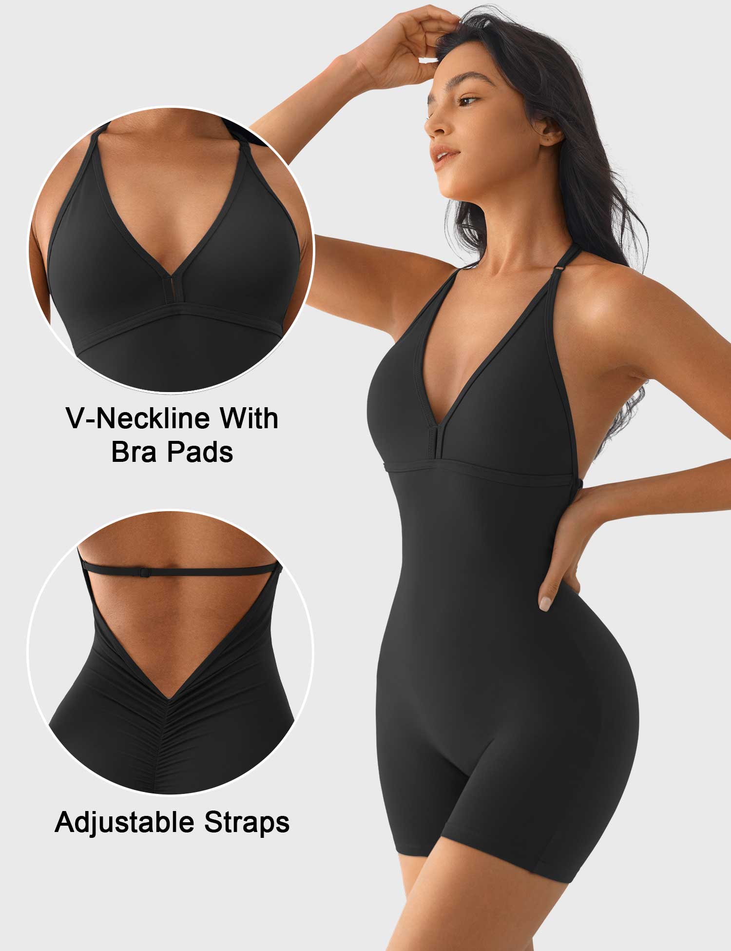 Lyne London™ | V Neck Backless Romper