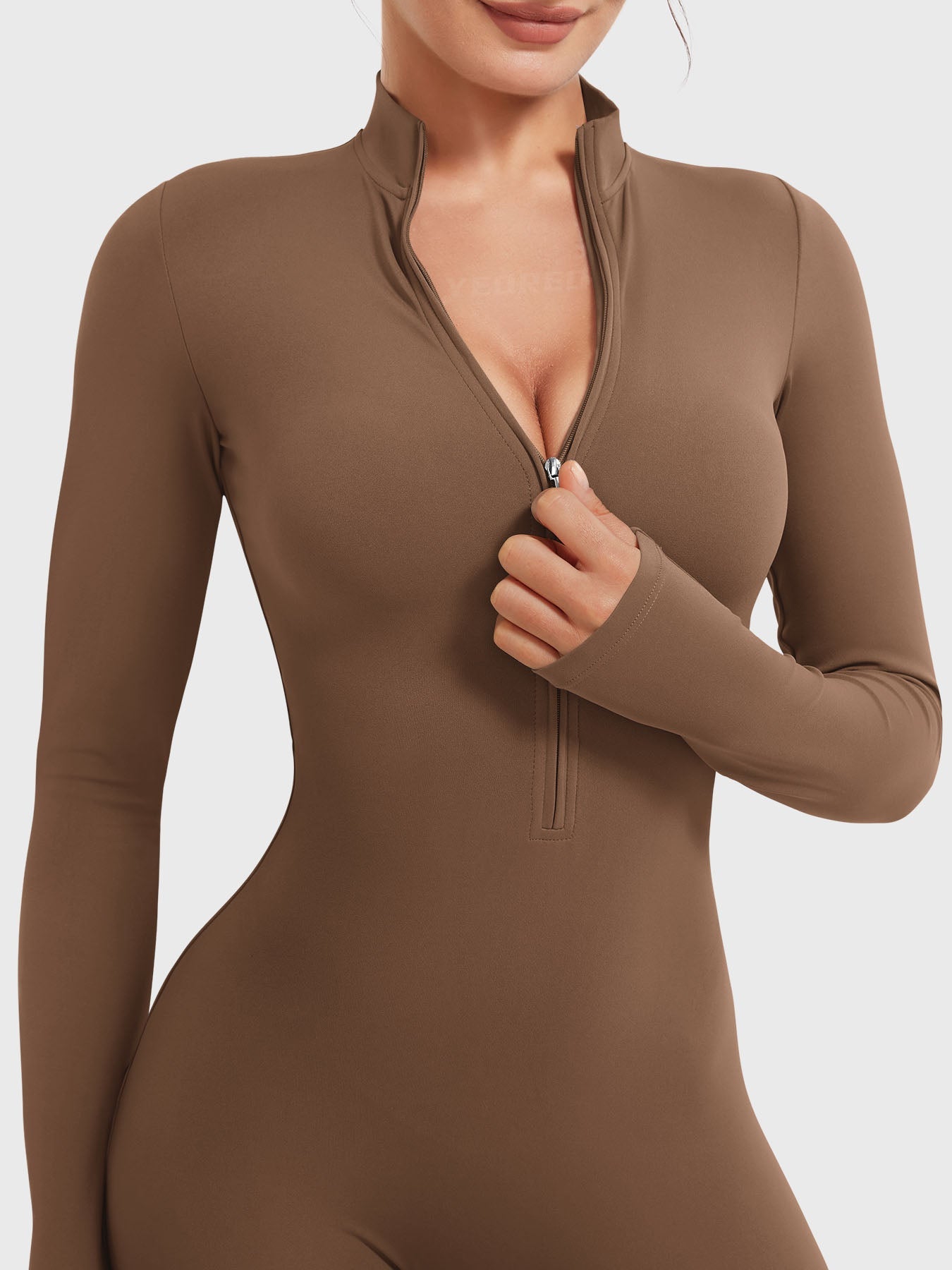 Lyne London™ | Long Sleeve Zipper Flared Jumpsuit