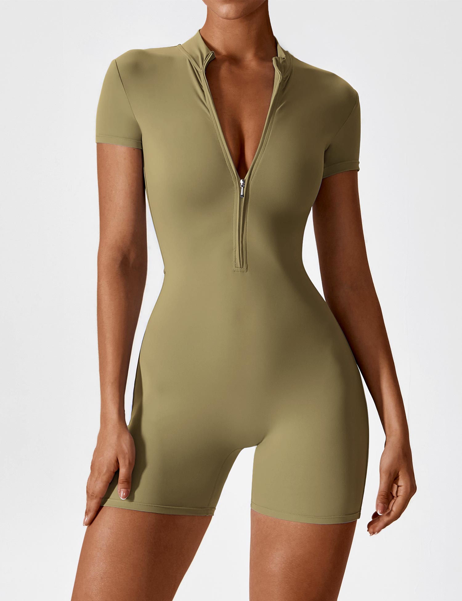 Lyne London™ | Short Sleeve Zipper Romper