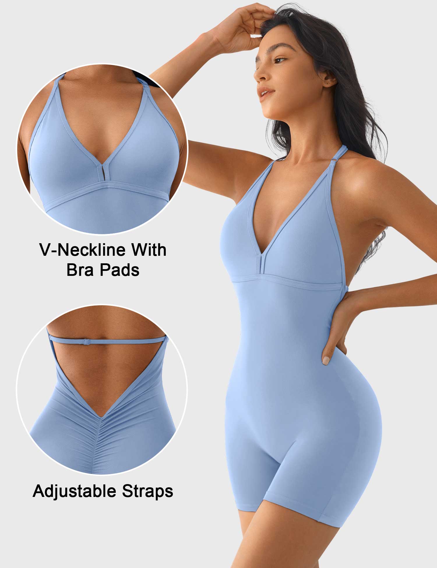 Lyne London™ | V Neck Backless Romper