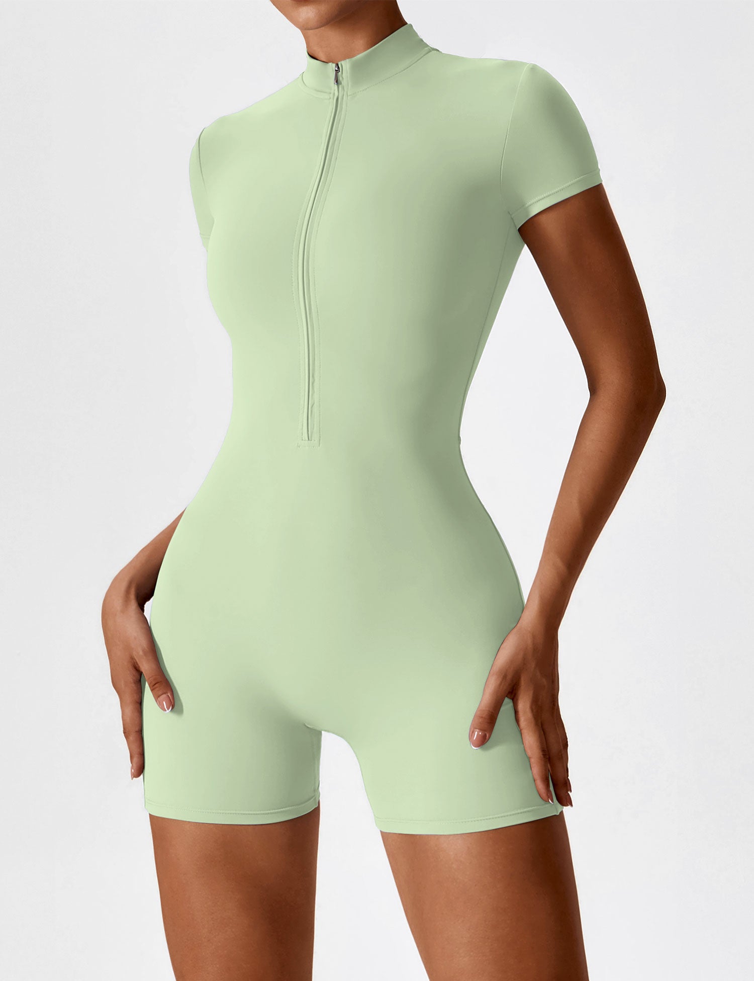 Lyne London™ | Short Sleeve Zipper Romper