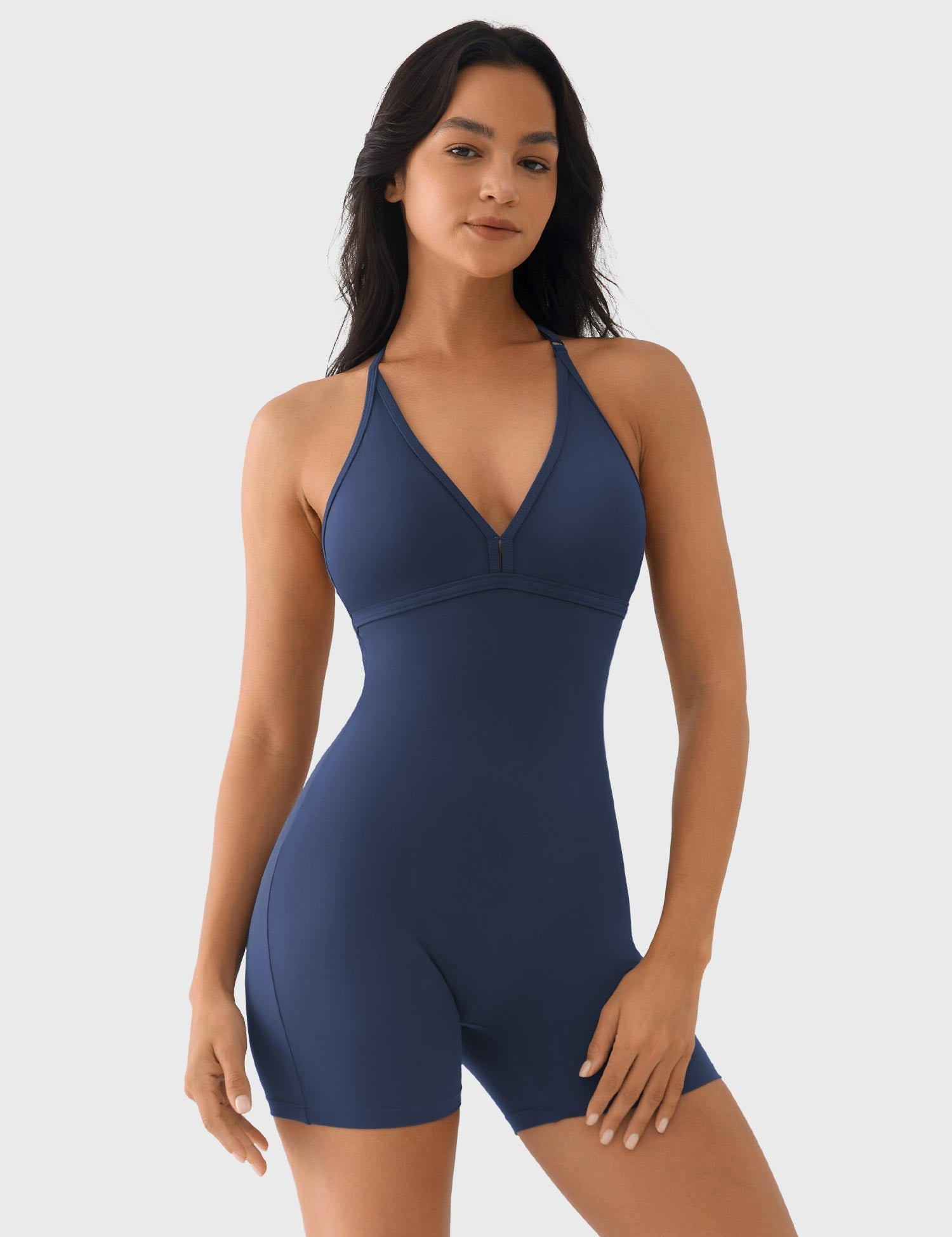 Lyne London™ | V Neck Backless Romper