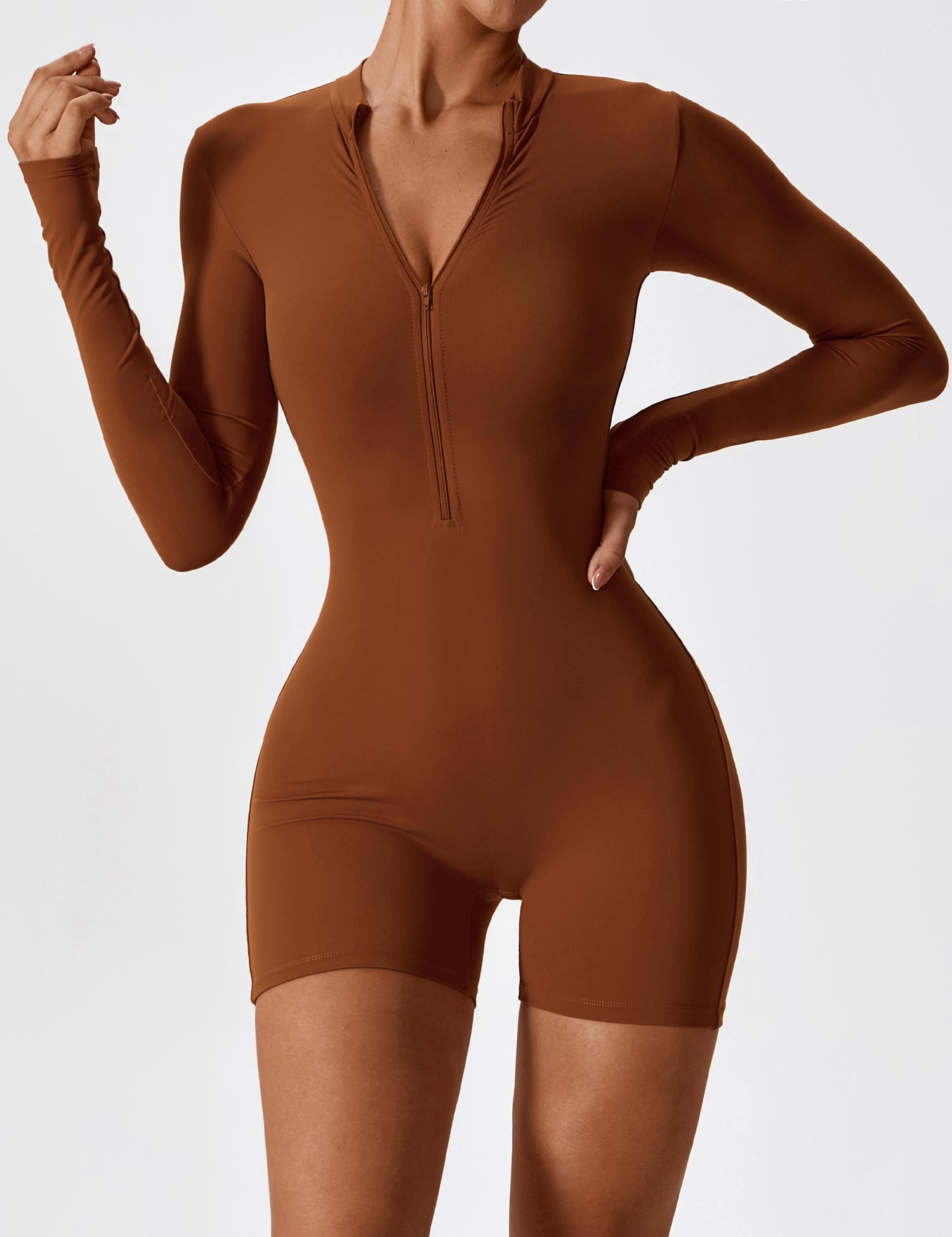 Lyne London™ | Long Sleeve Zipper Romper