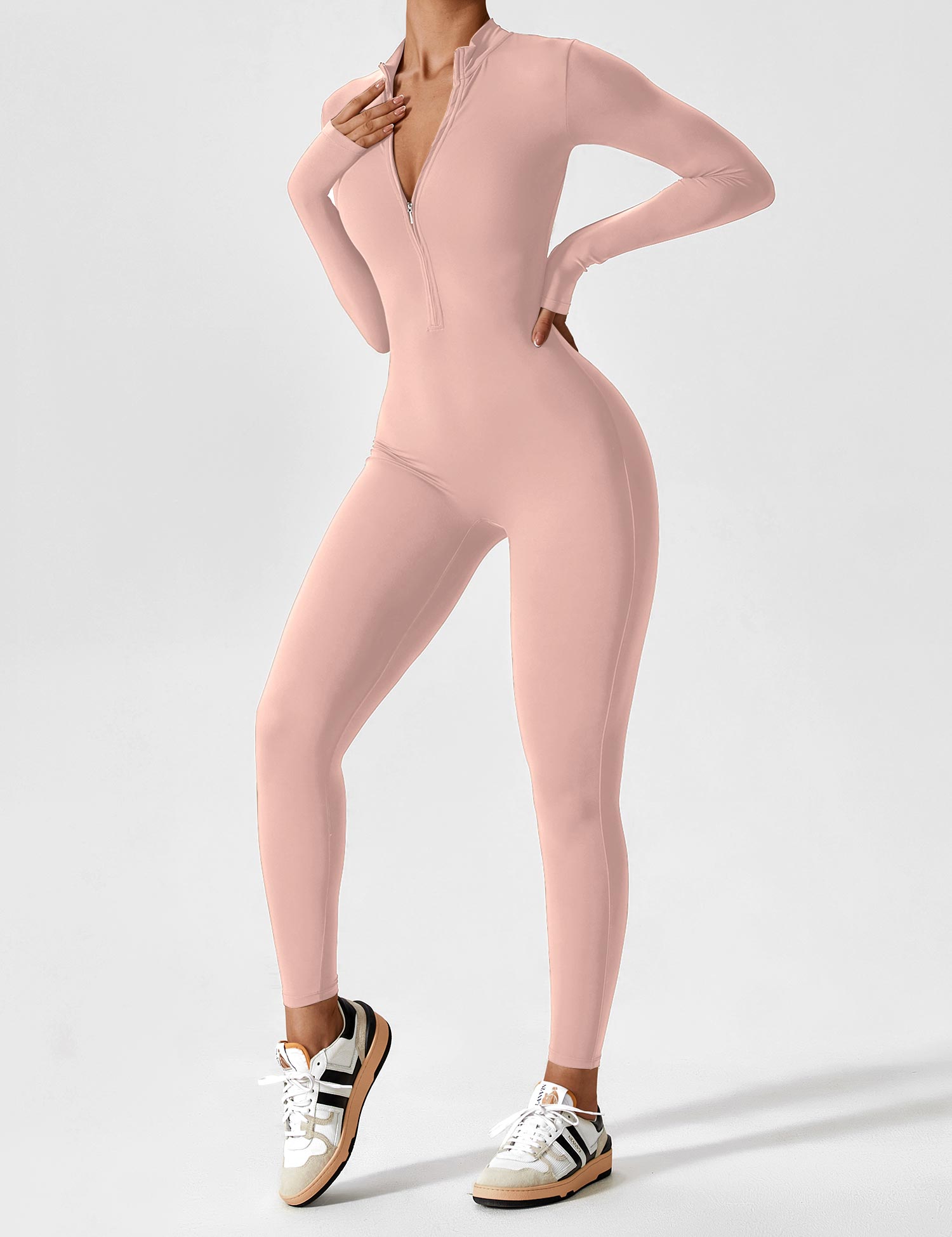 Lyne London™ | Long Sleeve Zipper Jumpsuit