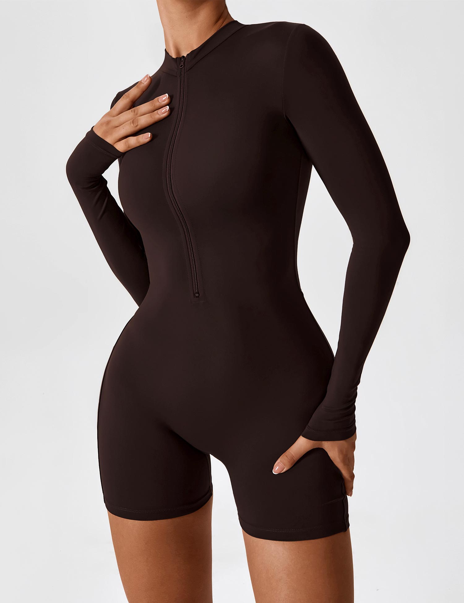 Lyne London™ | Long Sleeve Zipper Romper