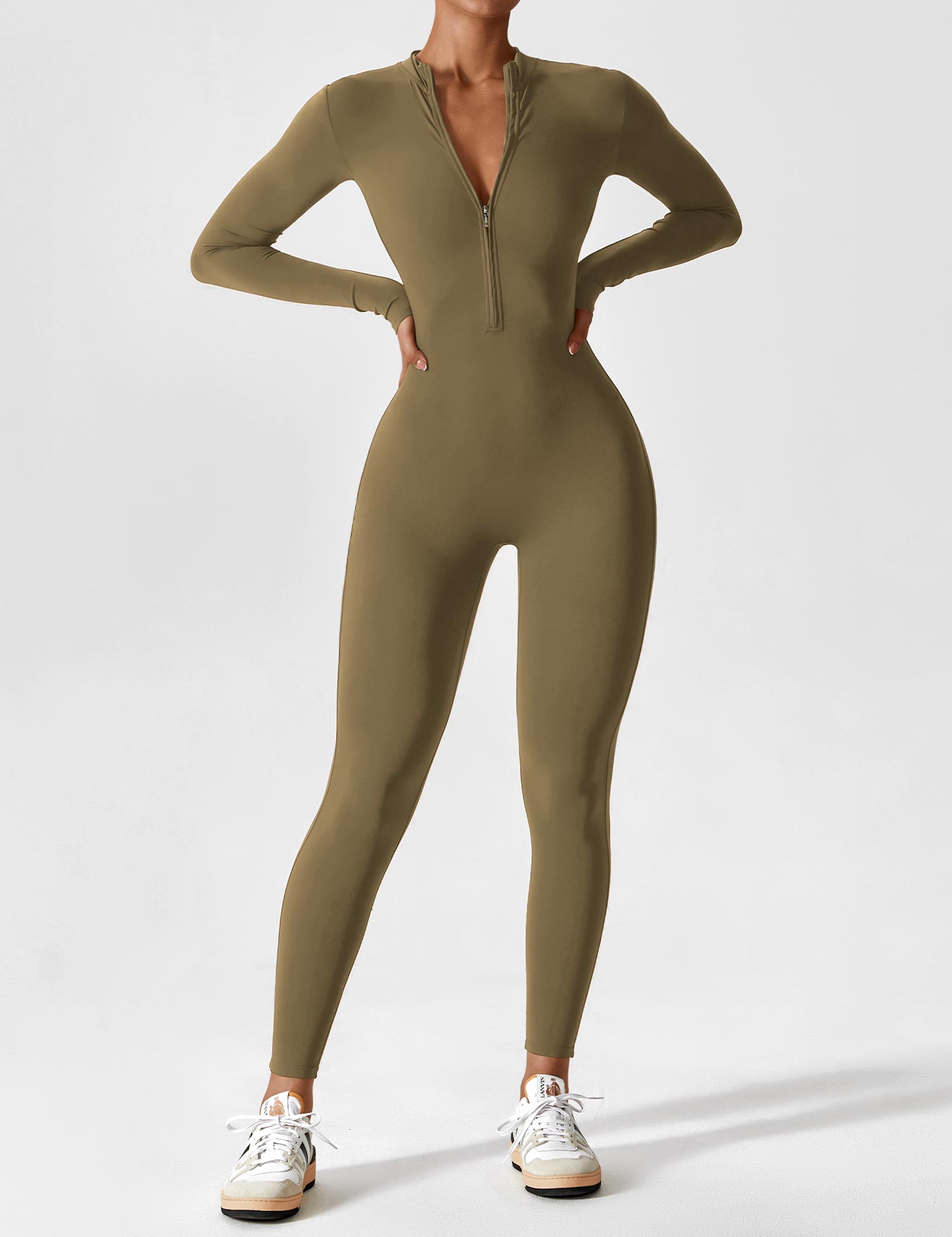 Lyne London™ | Long Sleeve Zipper Jumpsuit