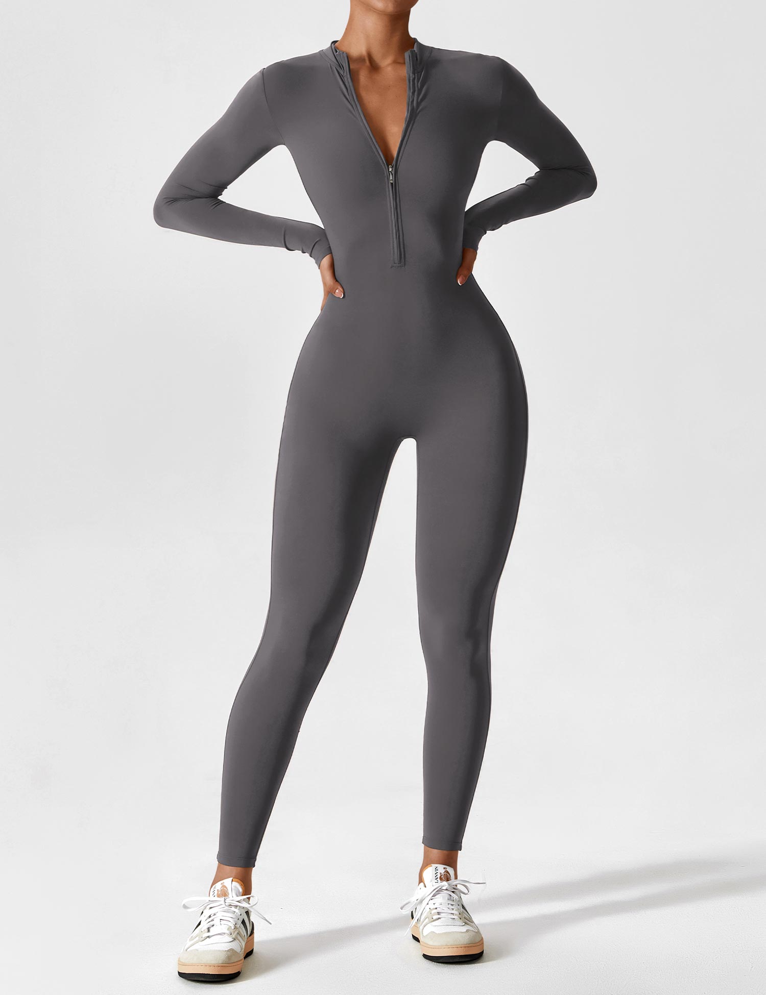 Lyne London™ | Long Sleeve Zipper Jumpsuit