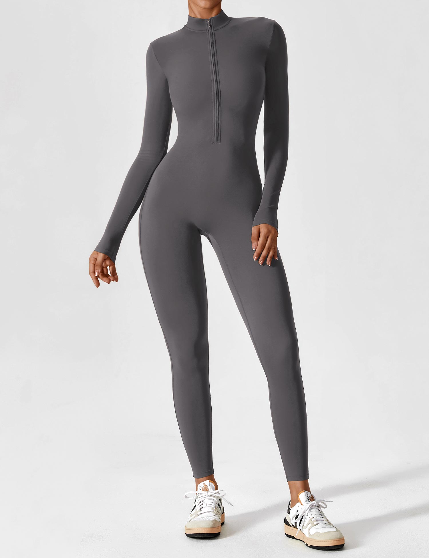 Lyne London™ | Long Sleeve Zipper Jumpsuit