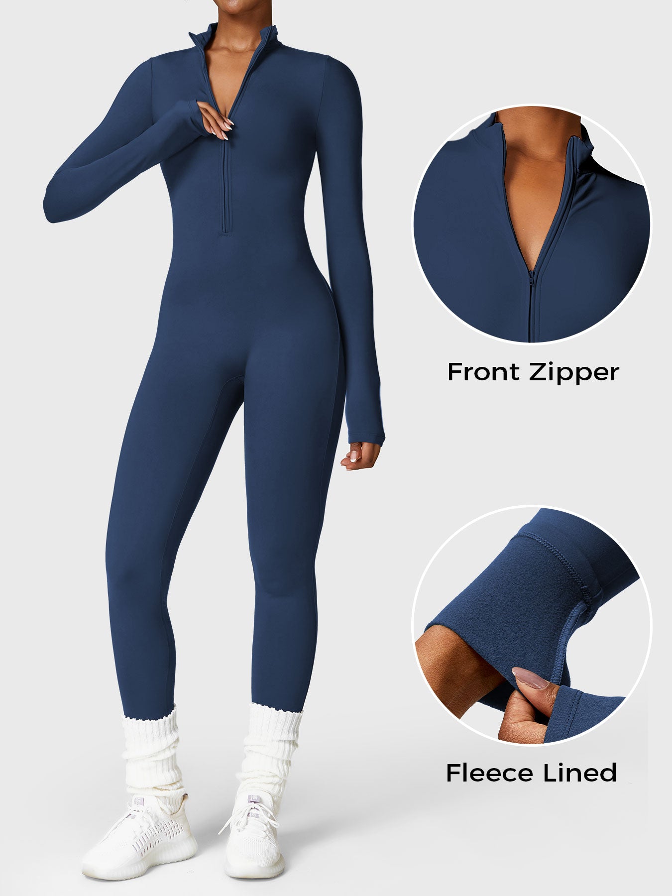 Lyne London™ | Fleece Zipper Jumpsuit