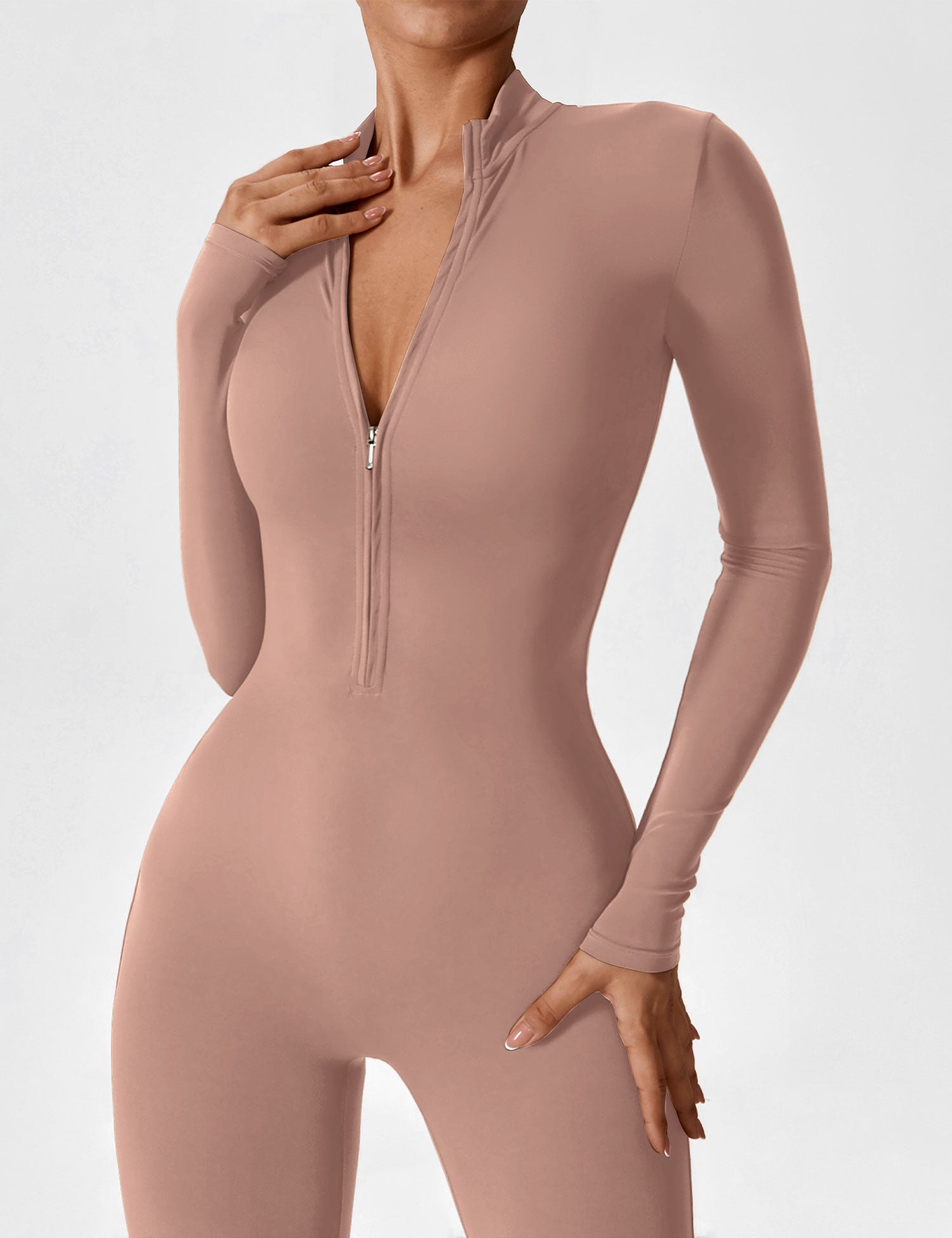 Lyne London™ | Long Sleeve Zipper Jumpsuit