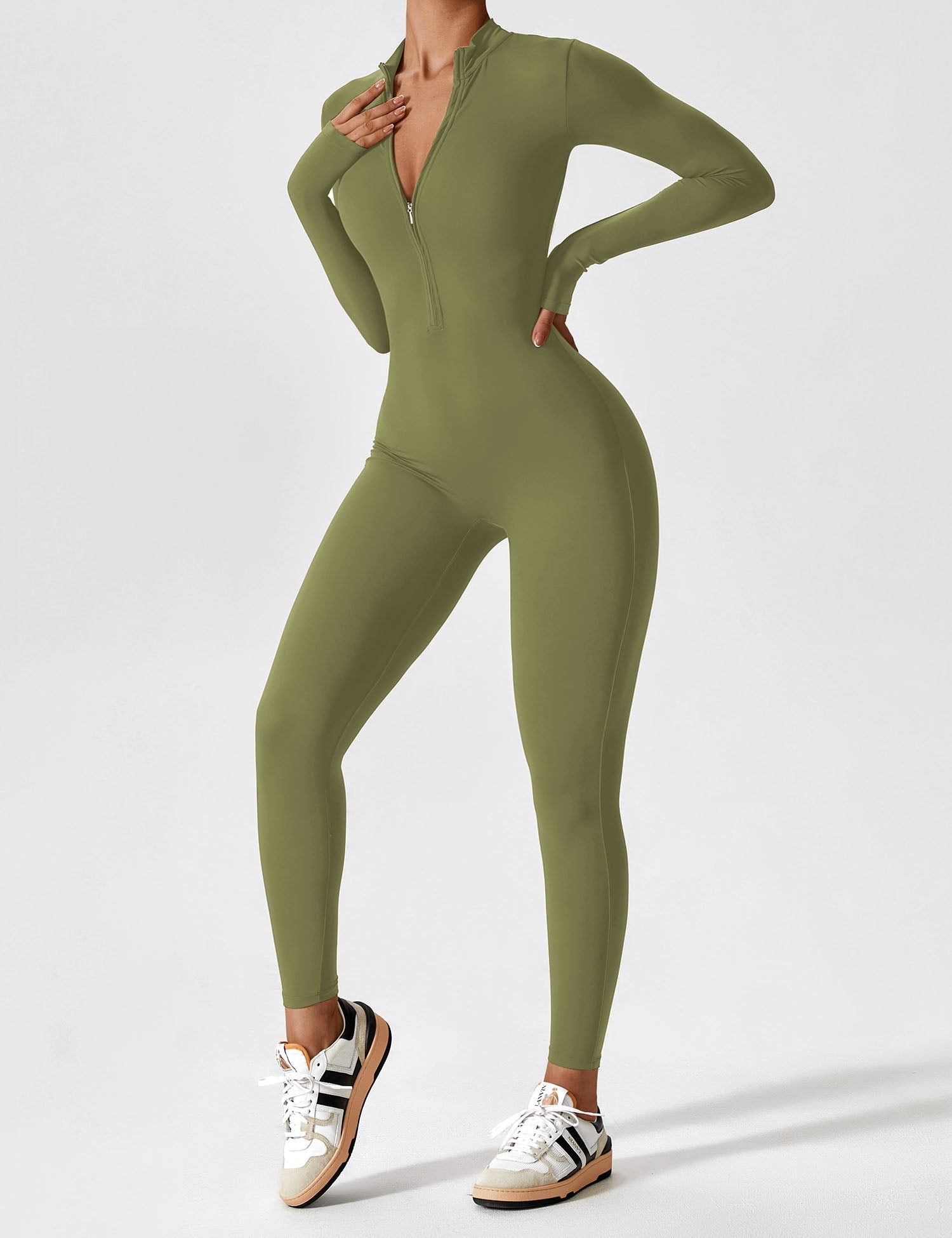 Lyne London™ | Long Sleeve Zipper Jumpsuit