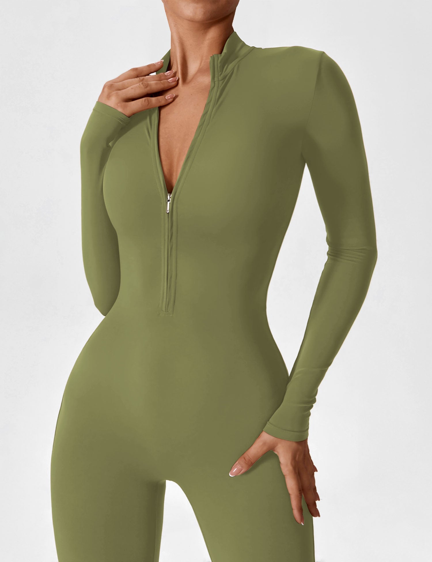 Lyne London™ | Long Sleeve Zipper Jumpsuit