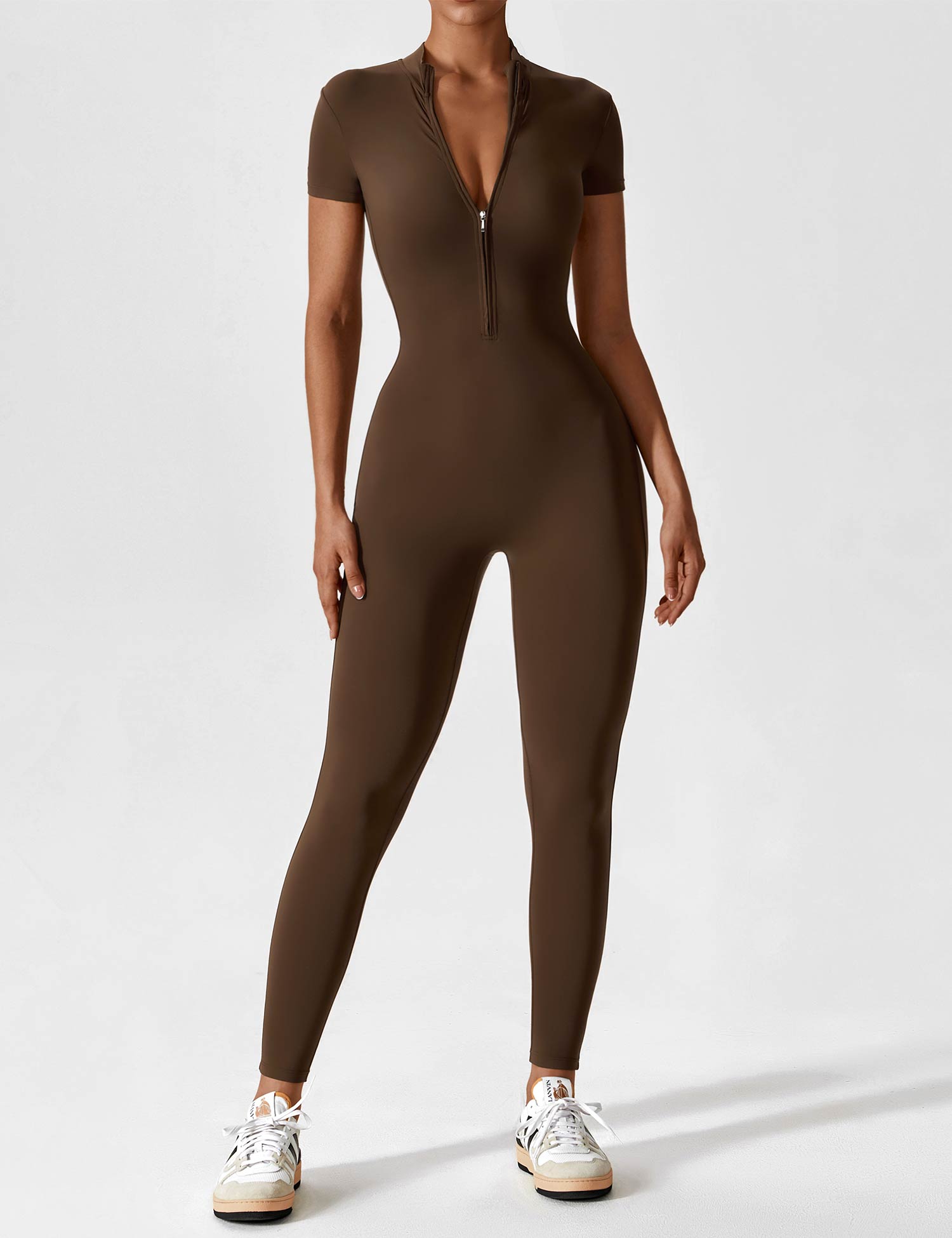 Lyne London™ | Short Sleeve Zipper Jumpsuit