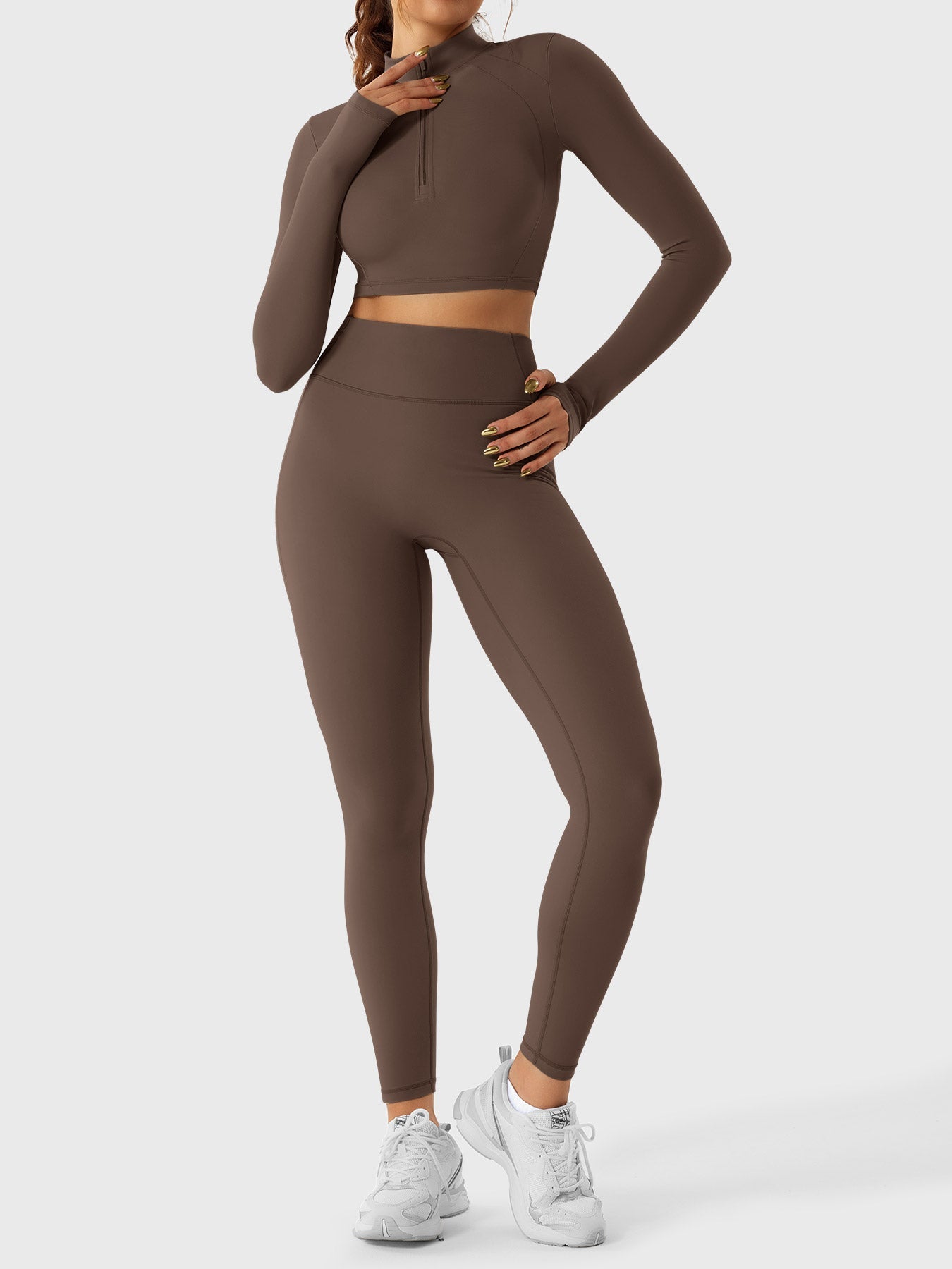Lyne London™ | Half Zip Crop Top Legging Set